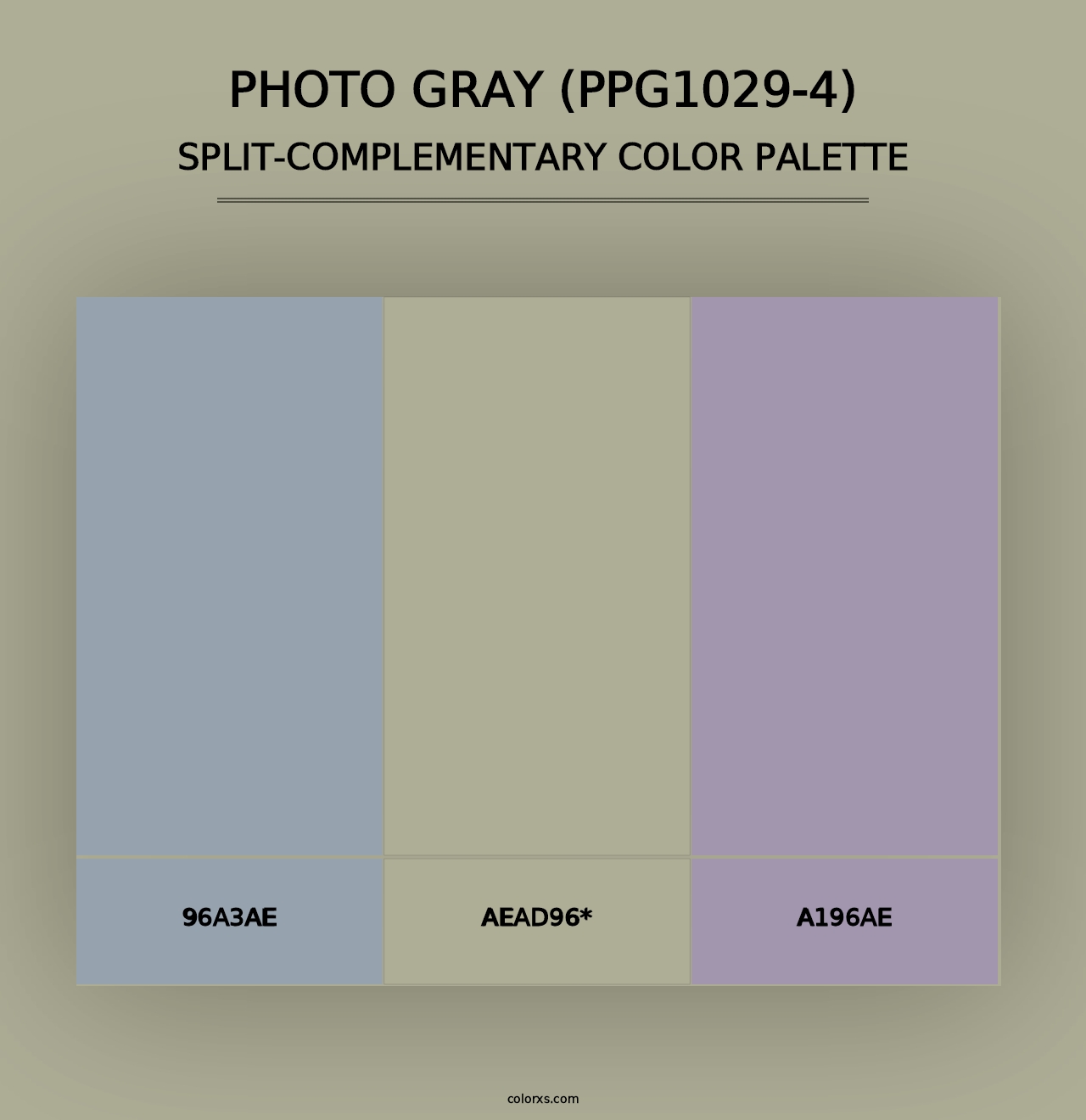 Photo Gray (PPG1029-4) - Split-Complementary Color Palette