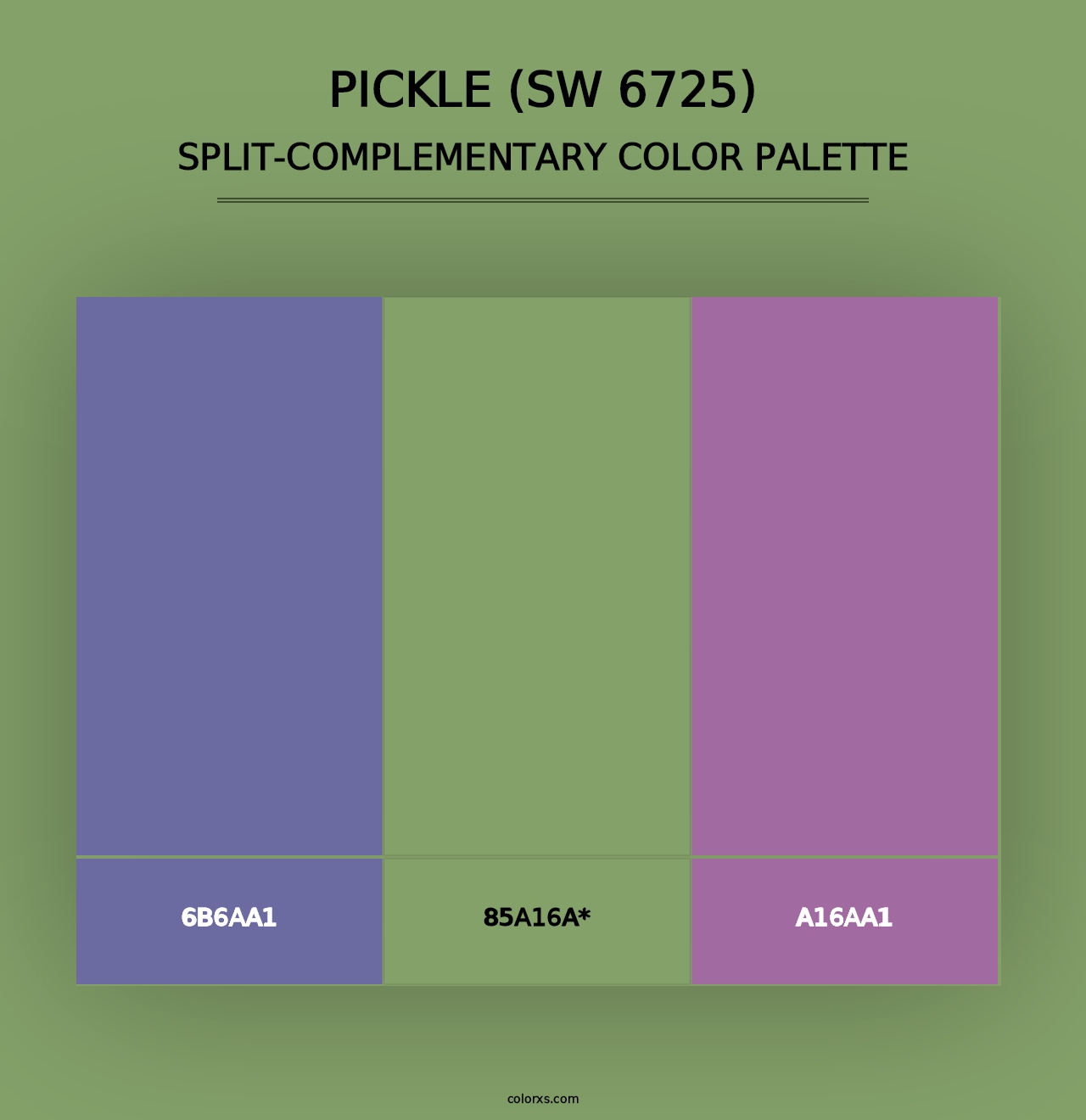 Pickle (SW 6725) - Split-Complementary Color Palette