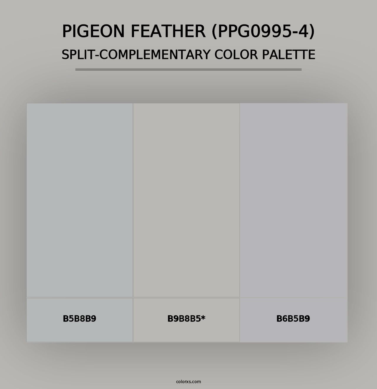 Pigeon Feather (PPG0995-4) - Split-Complementary Color Palette