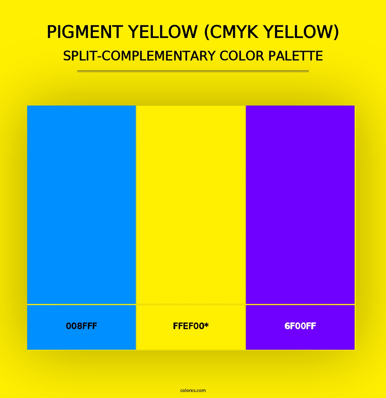 Pigment Yellow (CMYK Yellow) - Split-Complementary Color Palette