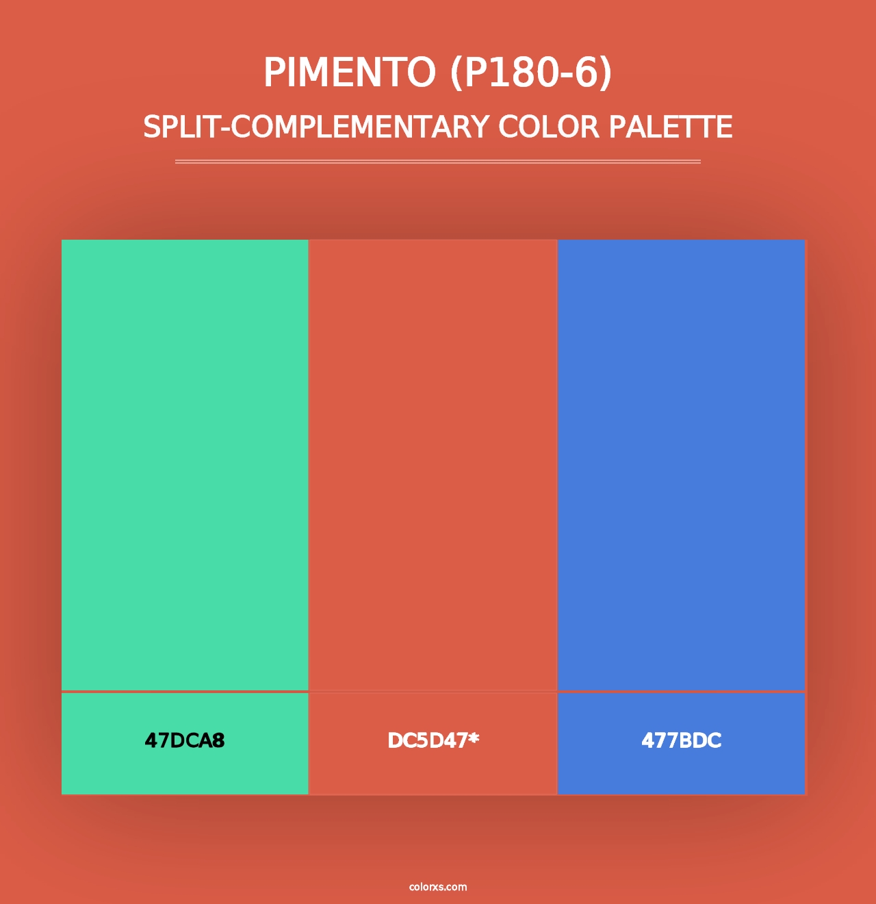 Pimento (P180-6) - Split-Complementary Color Palette