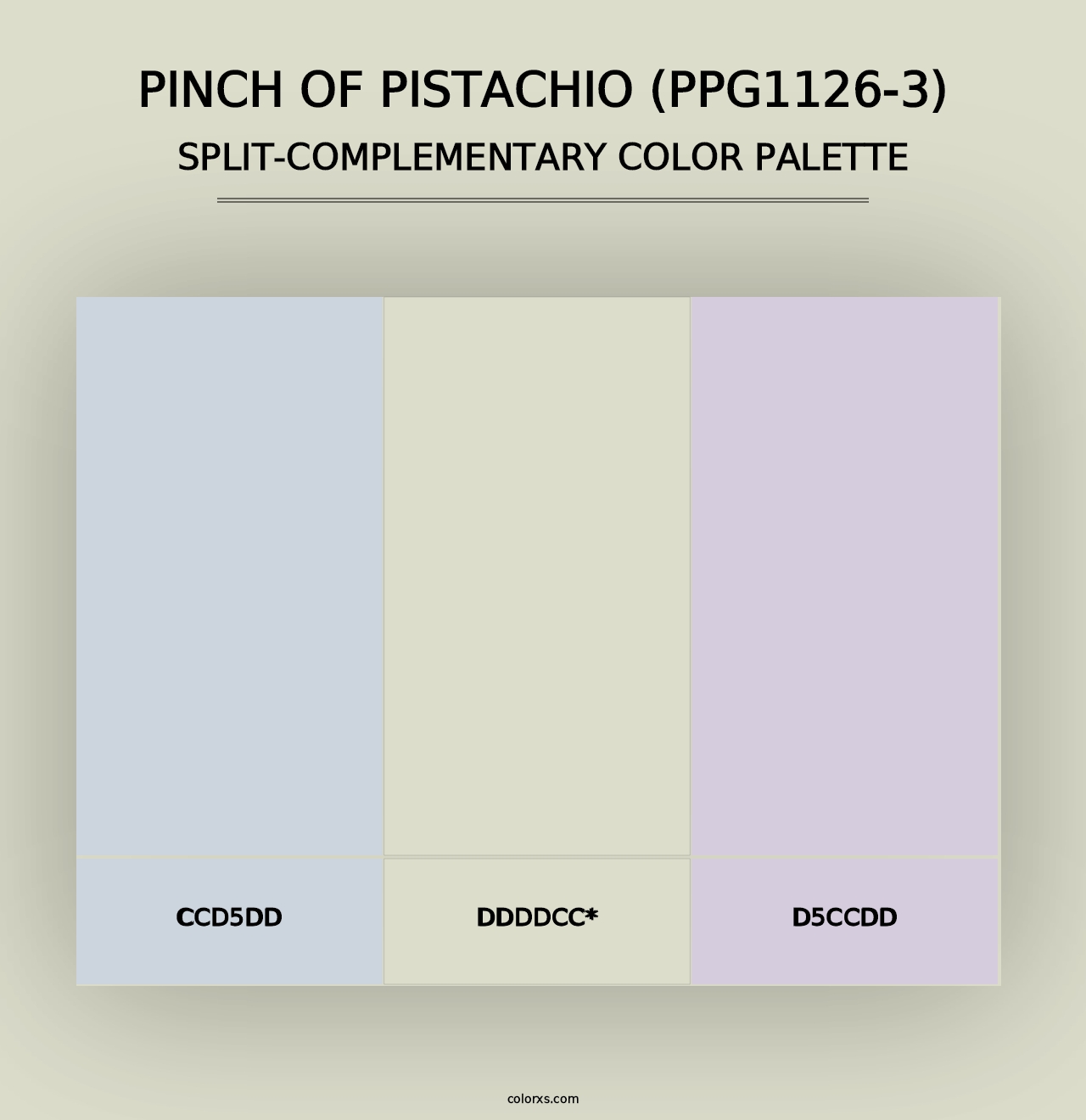 Pinch Of Pistachio (PPG1126-3) - Split-Complementary Color Palette