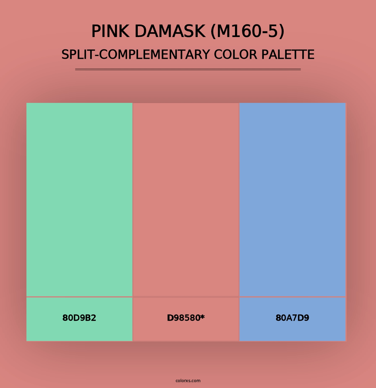 Pink Damask (M160-5) - Split-Complementary Color Palette