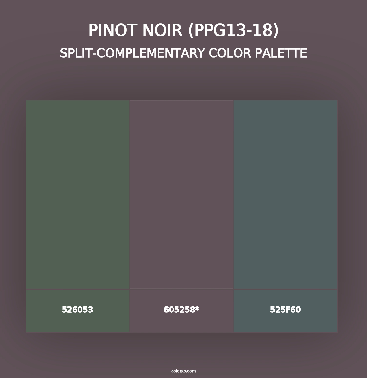 Pinot Noir (PPG13-18) - Split-Complementary Color Palette