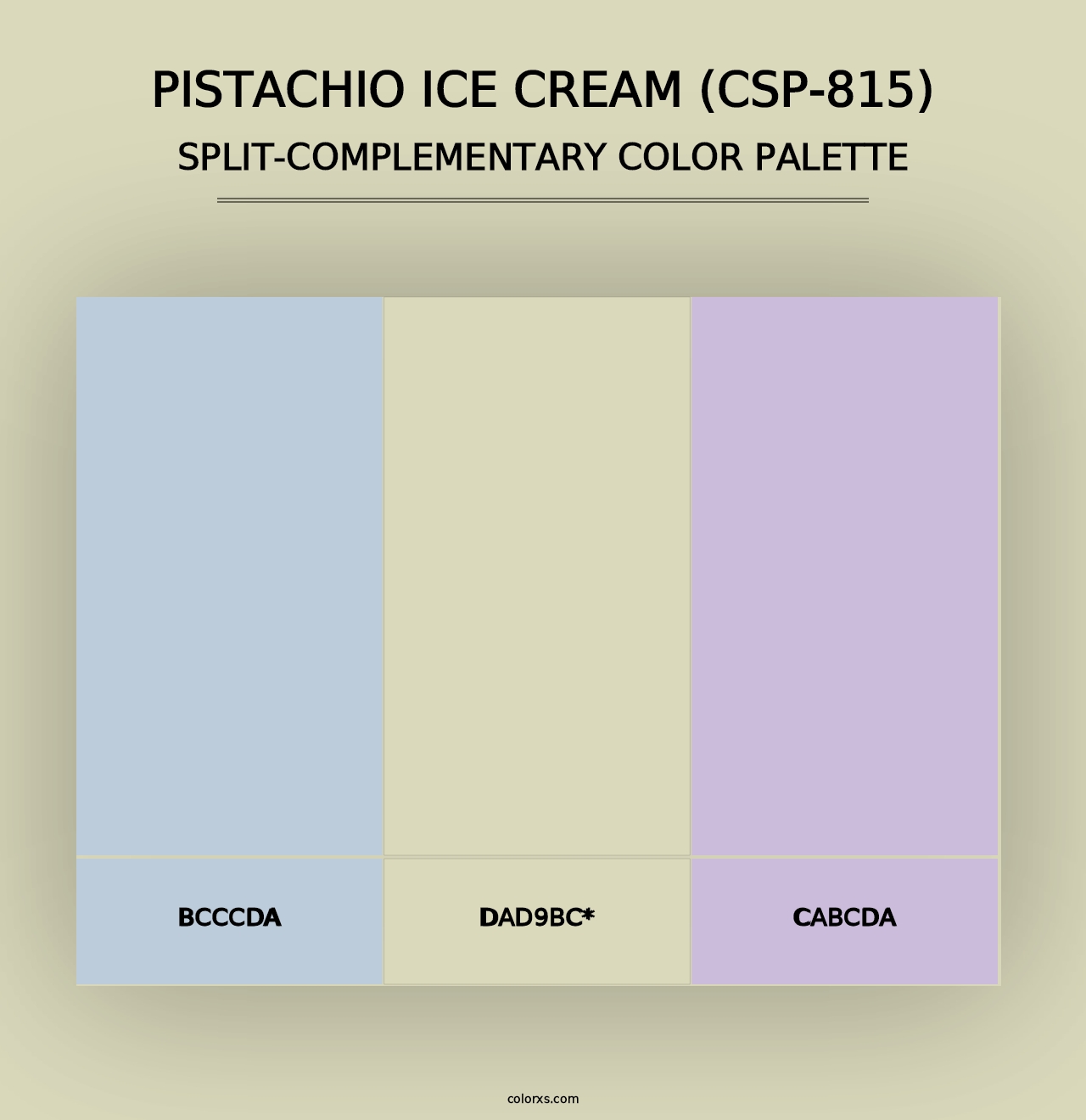 Pistachio Ice Cream (CSP-815) - Split-Complementary Color Palette