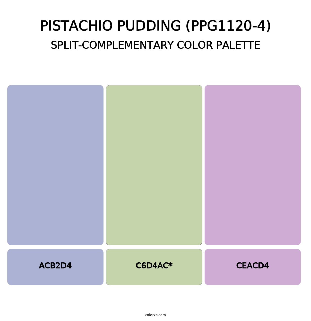 Pistachio Pudding (PPG1120-4) - Split-Complementary Color Palette