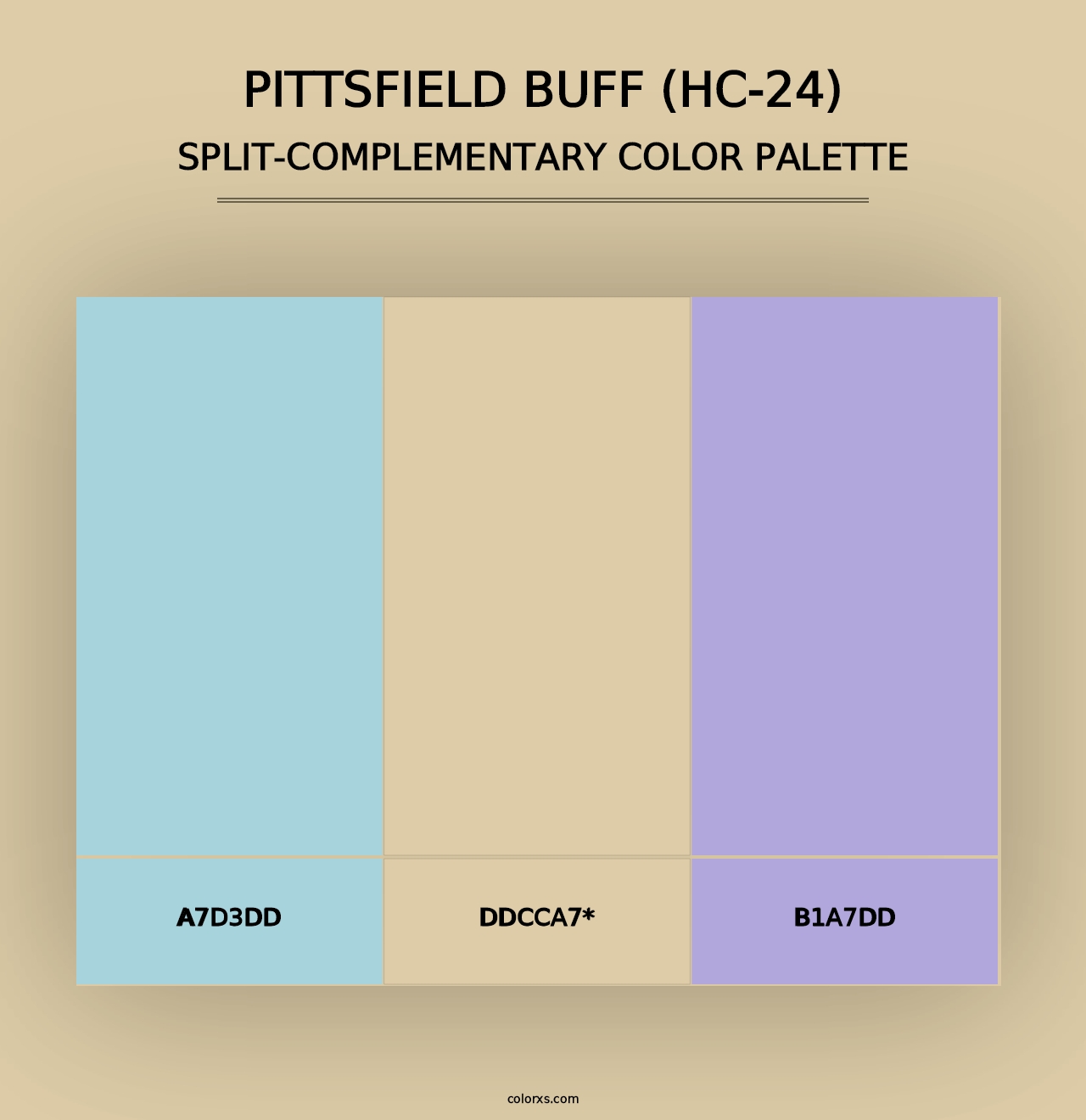 Pittsfield Buff (HC-24) - Split-Complementary Color Palette