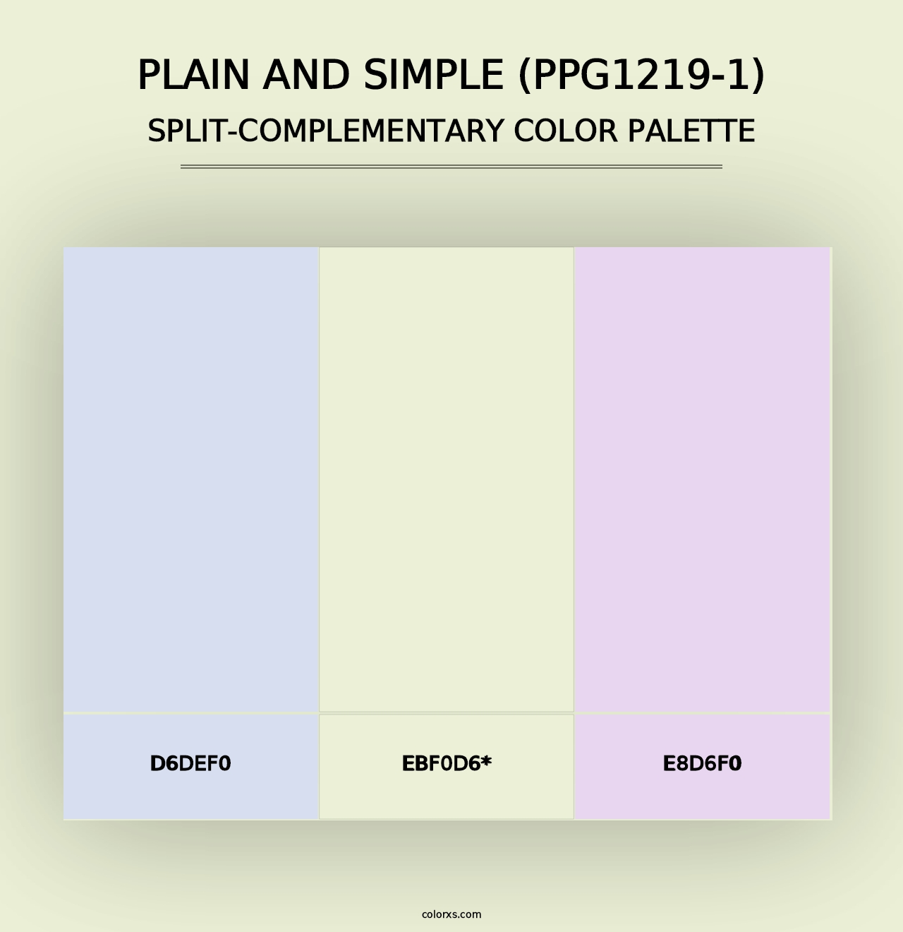 Plain And Simple (PPG1219-1) - Split-Complementary Color Palette