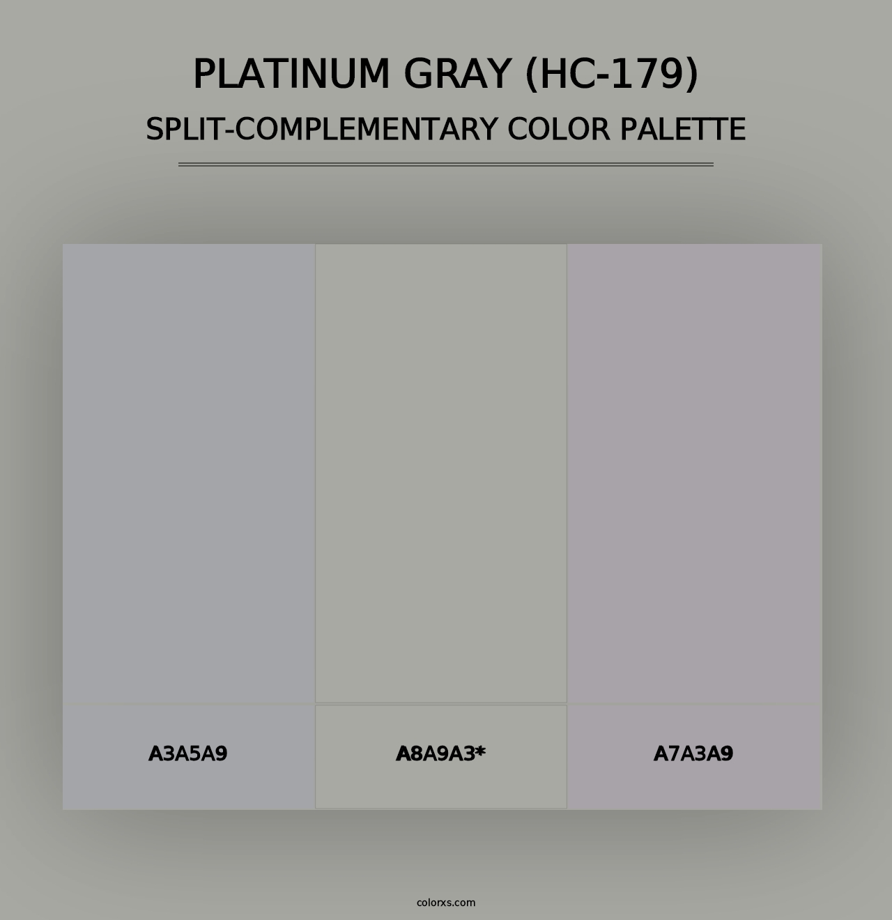 Platinum Gray (HC-179) - Split-Complementary Color Palette