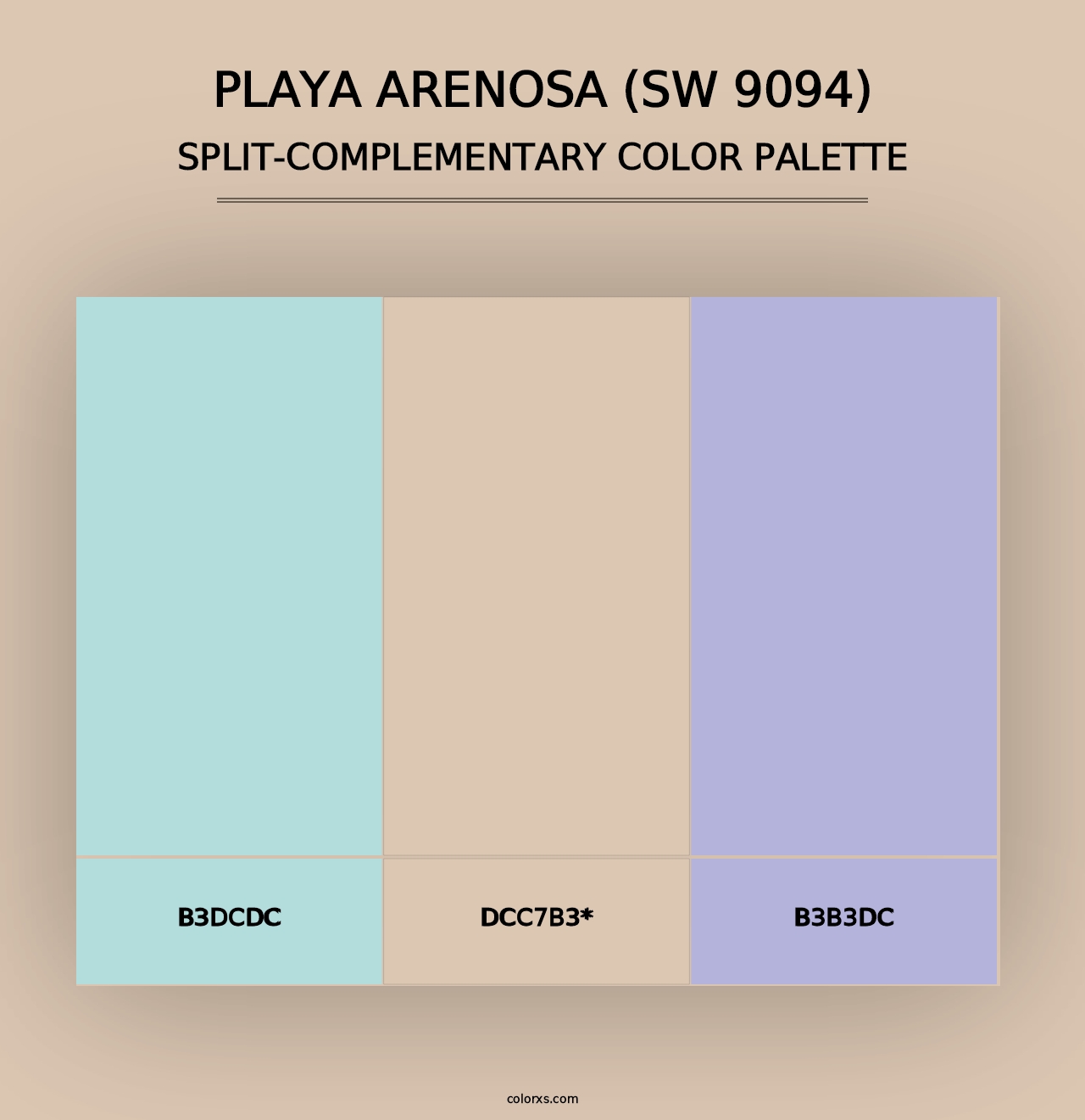 Playa Arenosa (SW 9094) - Split-Complementary Color Palette