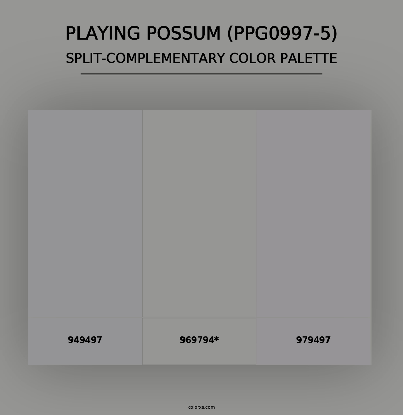 Playing Possum (PPG0997-5) - Split-Complementary Color Palette