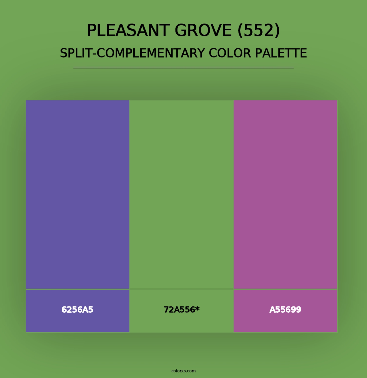 Pleasant Grove (552) - Split-Complementary Color Palette