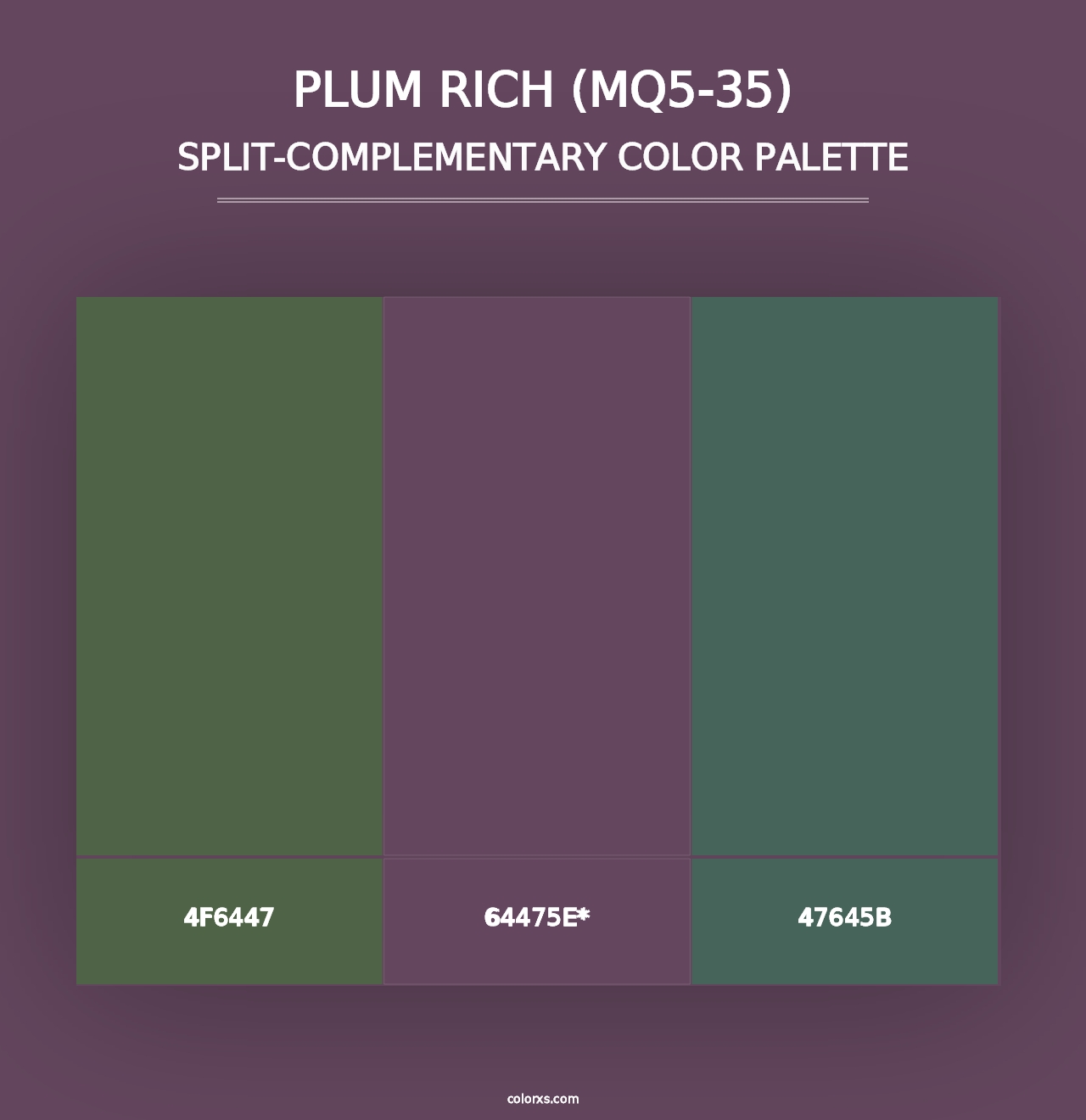 Plum Rich (MQ5-35) - Split-Complementary Color Palette