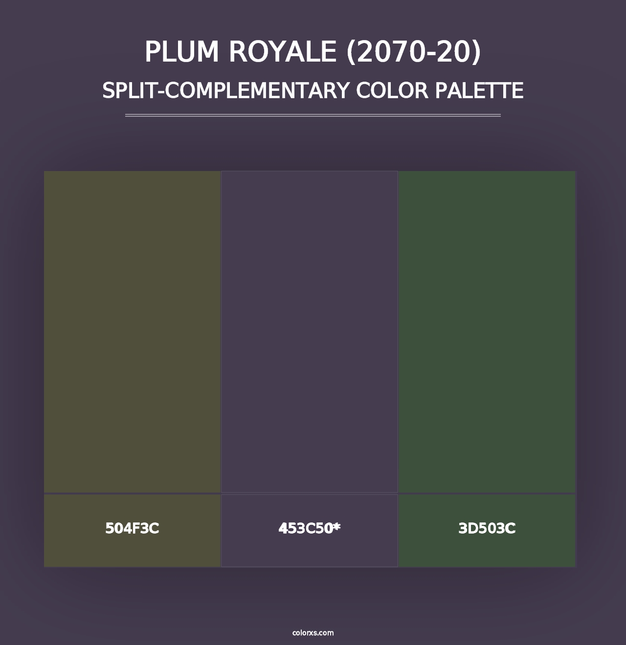 Plum Royale (2070-20) - Split-Complementary Color Palette