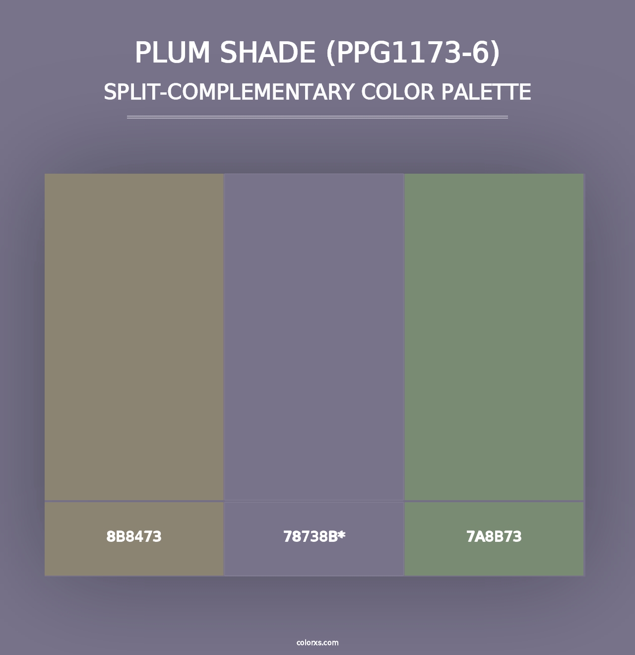 Plum Shade (PPG1173-6) - Split-Complementary Color Palette