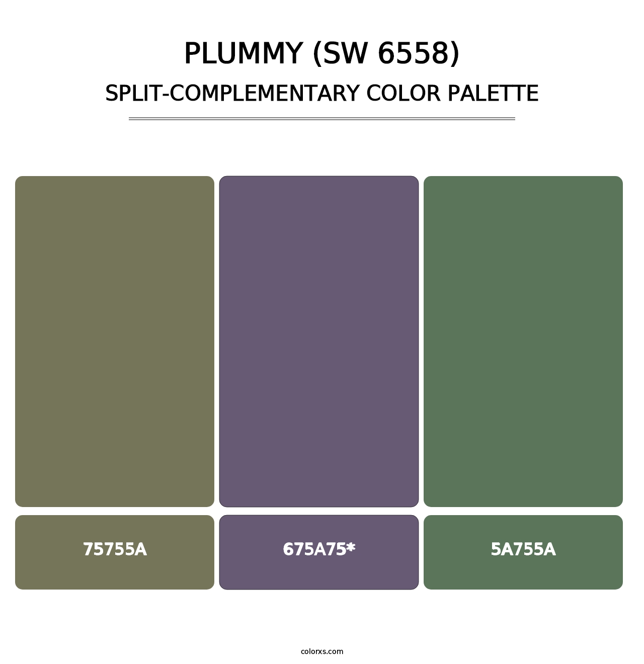 Plummy (SW 6558) - Split-Complementary Color Palette