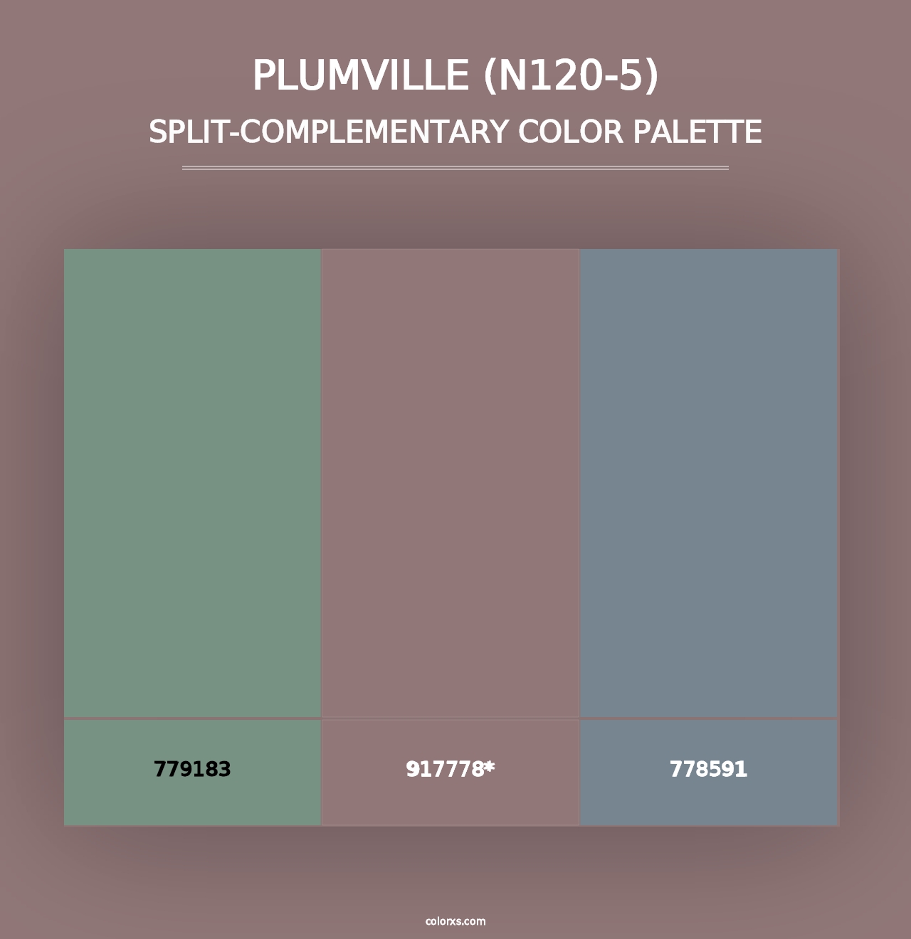 Plumville (N120-5) - Split-Complementary Color Palette