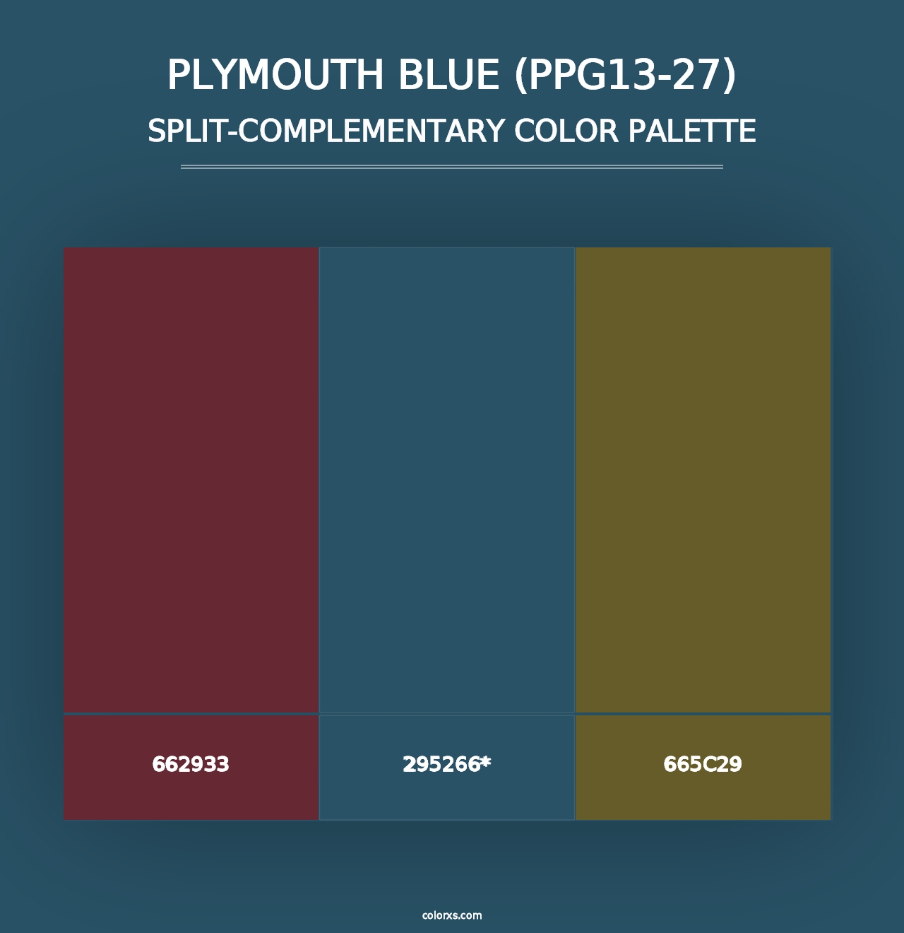 Plymouth Blue (PPG13-27) - Split-Complementary Color Palette