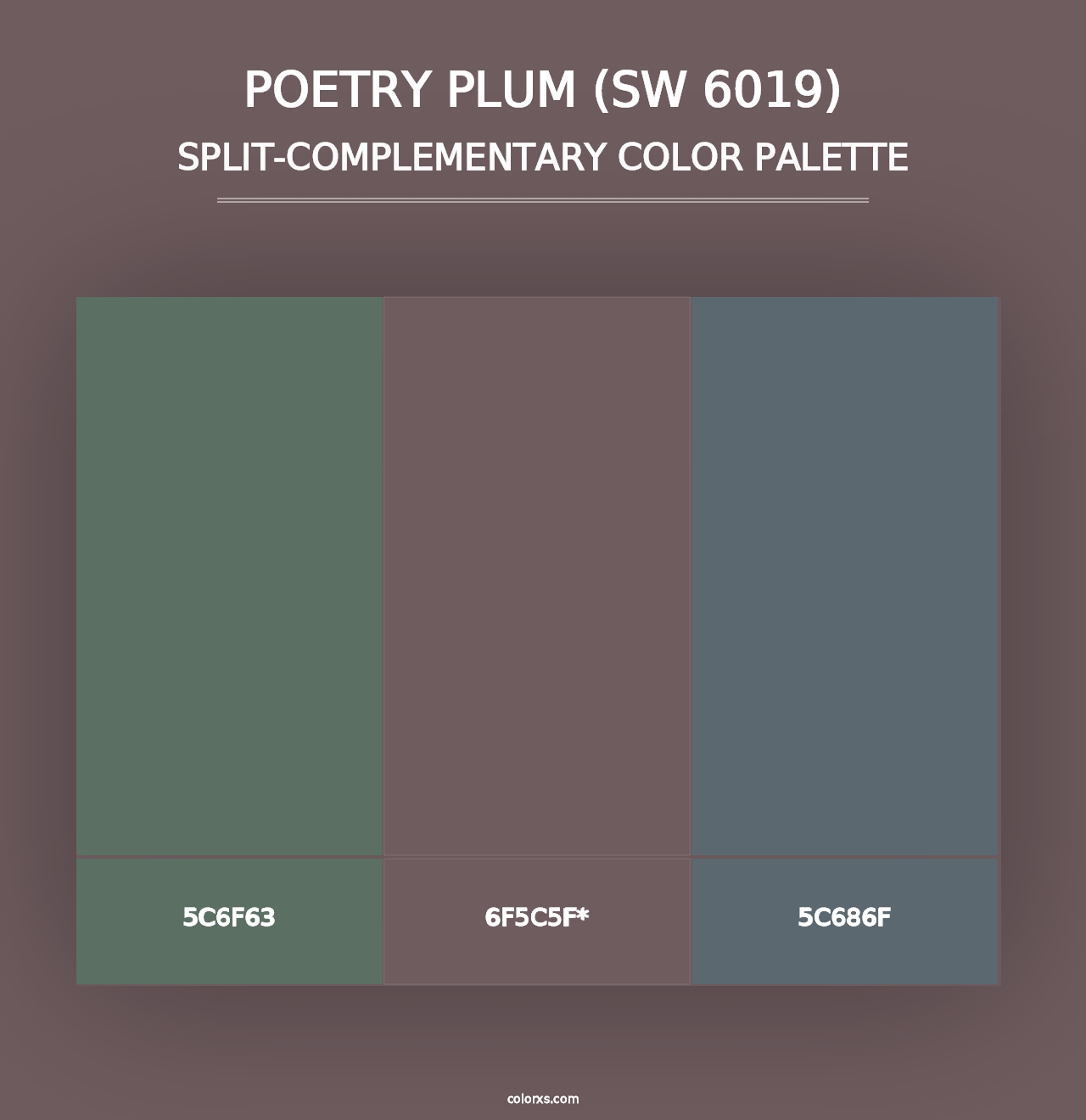 Poetry Plum (SW 6019) - Split-Complementary Color Palette