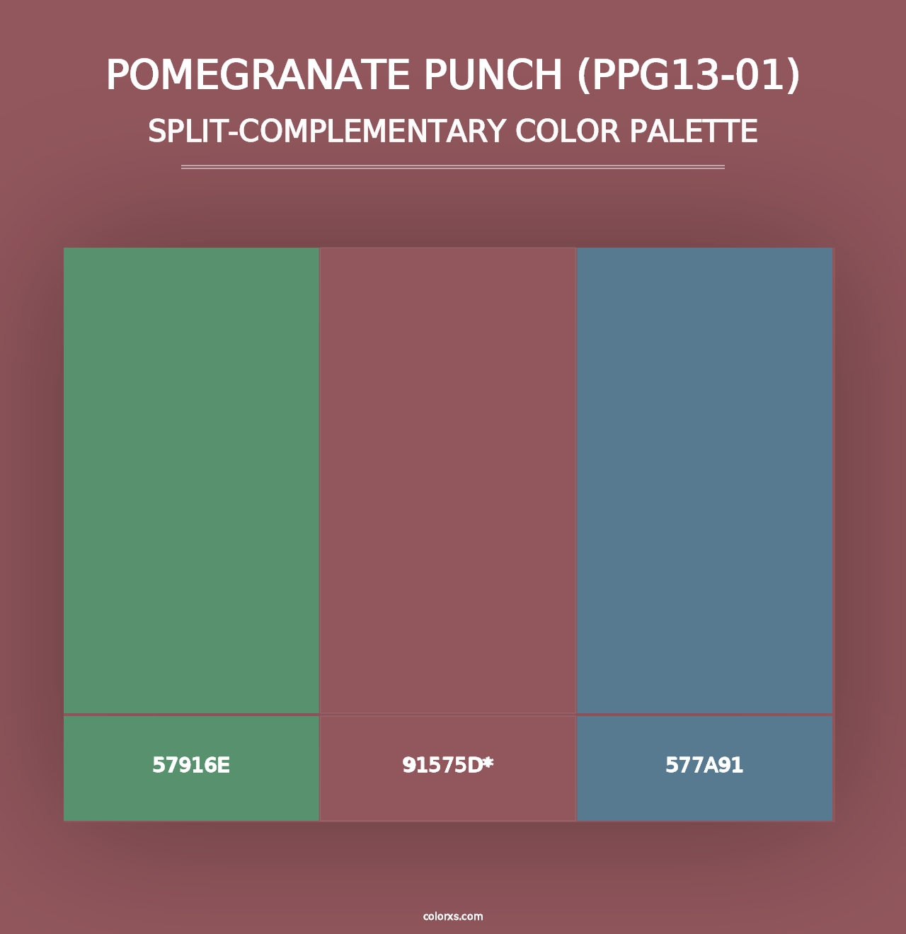 Pomegranate Punch (PPG13-01) - Split-Complementary Color Palette