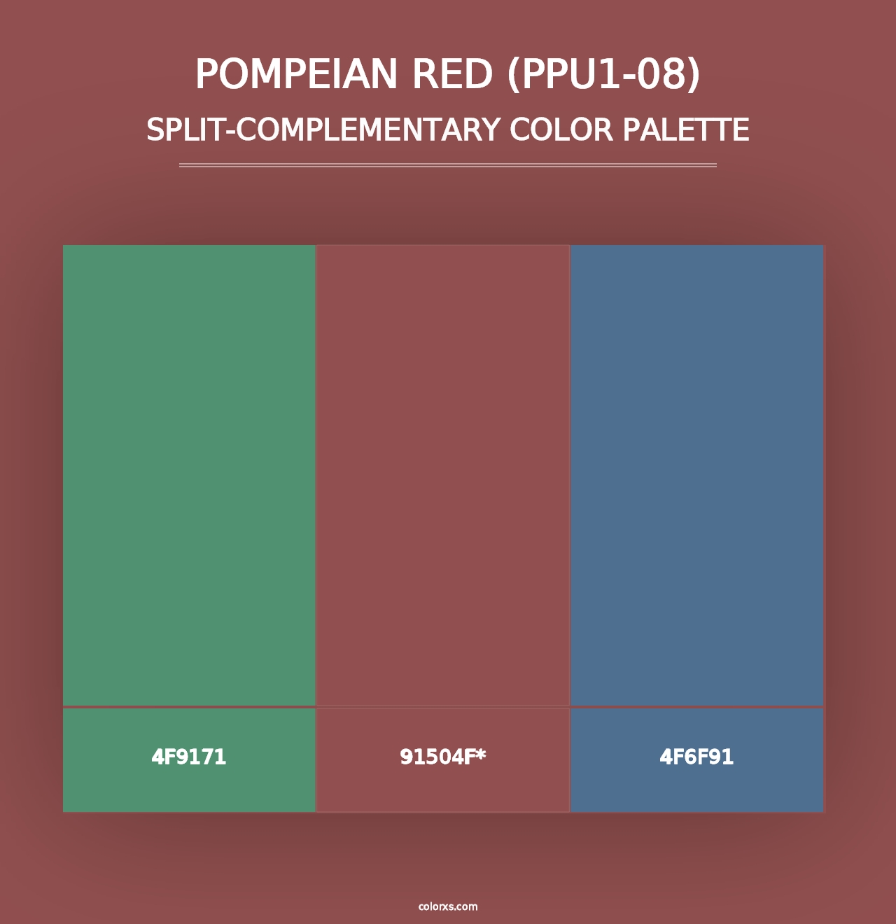 Pompeian Red (PPU1-08) - Split-Complementary Color Palette