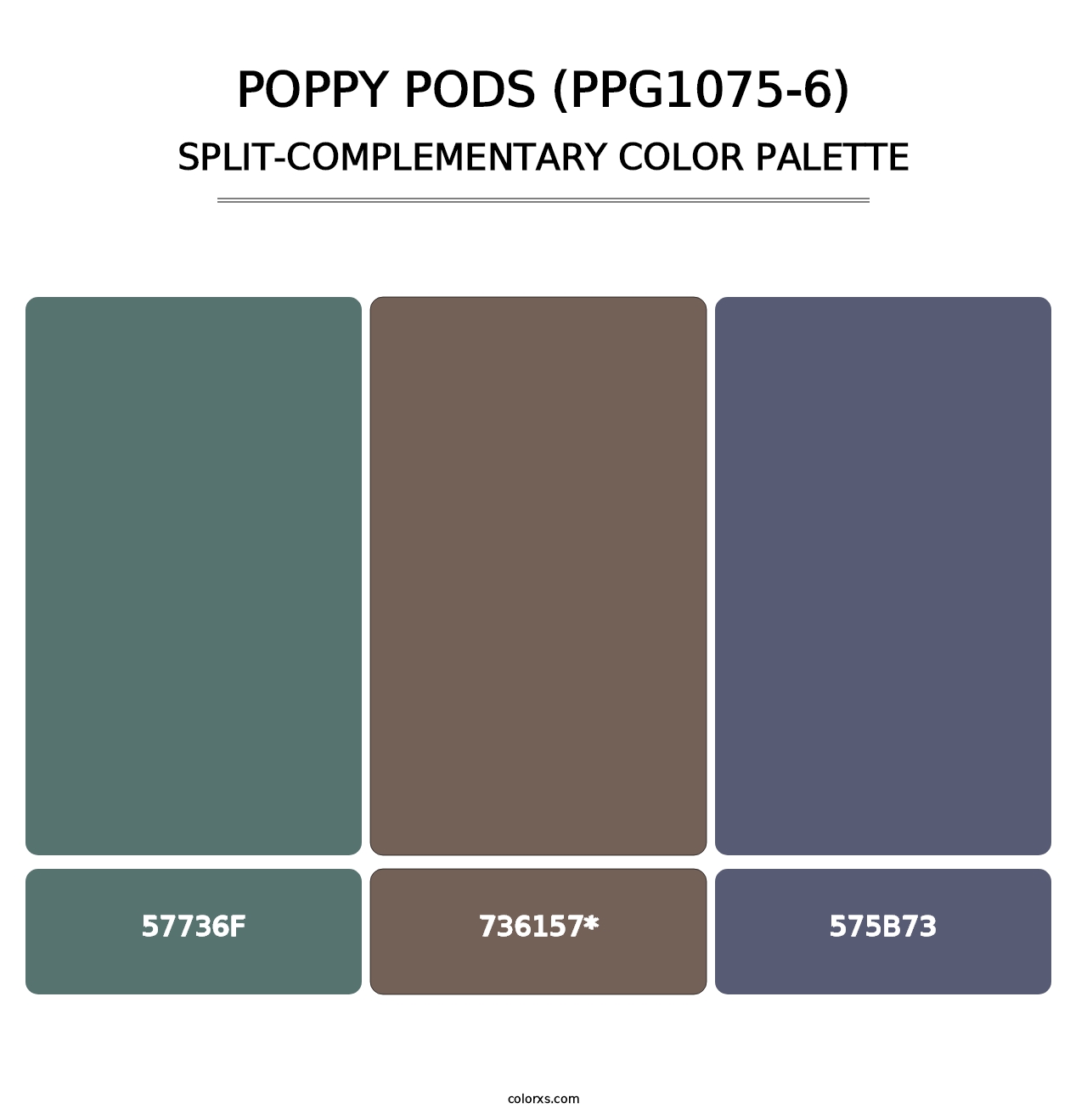 Poppy Pods (PPG1075-6) - Split-Complementary Color Palette