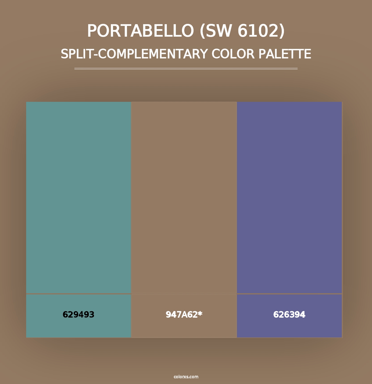 Portabello (SW 6102) - Split-Complementary Color Palette