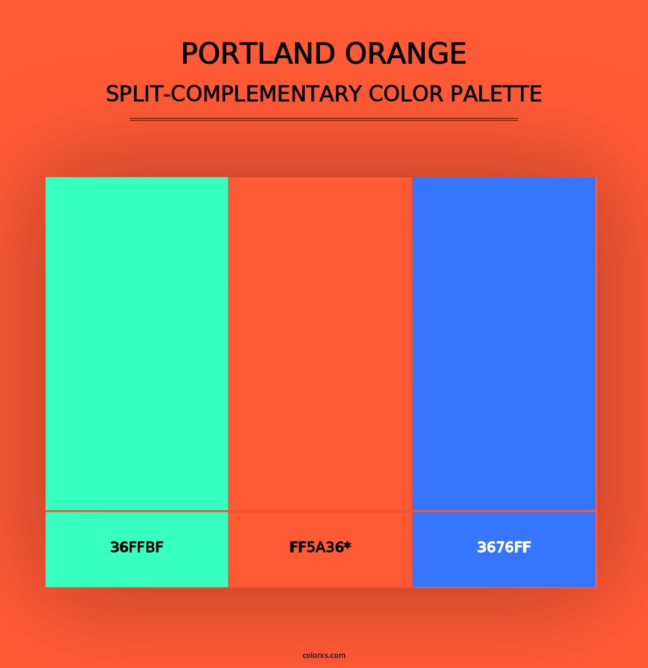 Portland Orange - Split-Complementary Color Palette