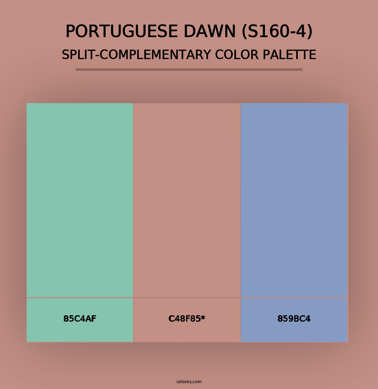 Portuguese Dawn (S160-4) - Split-Complementary Color Palette