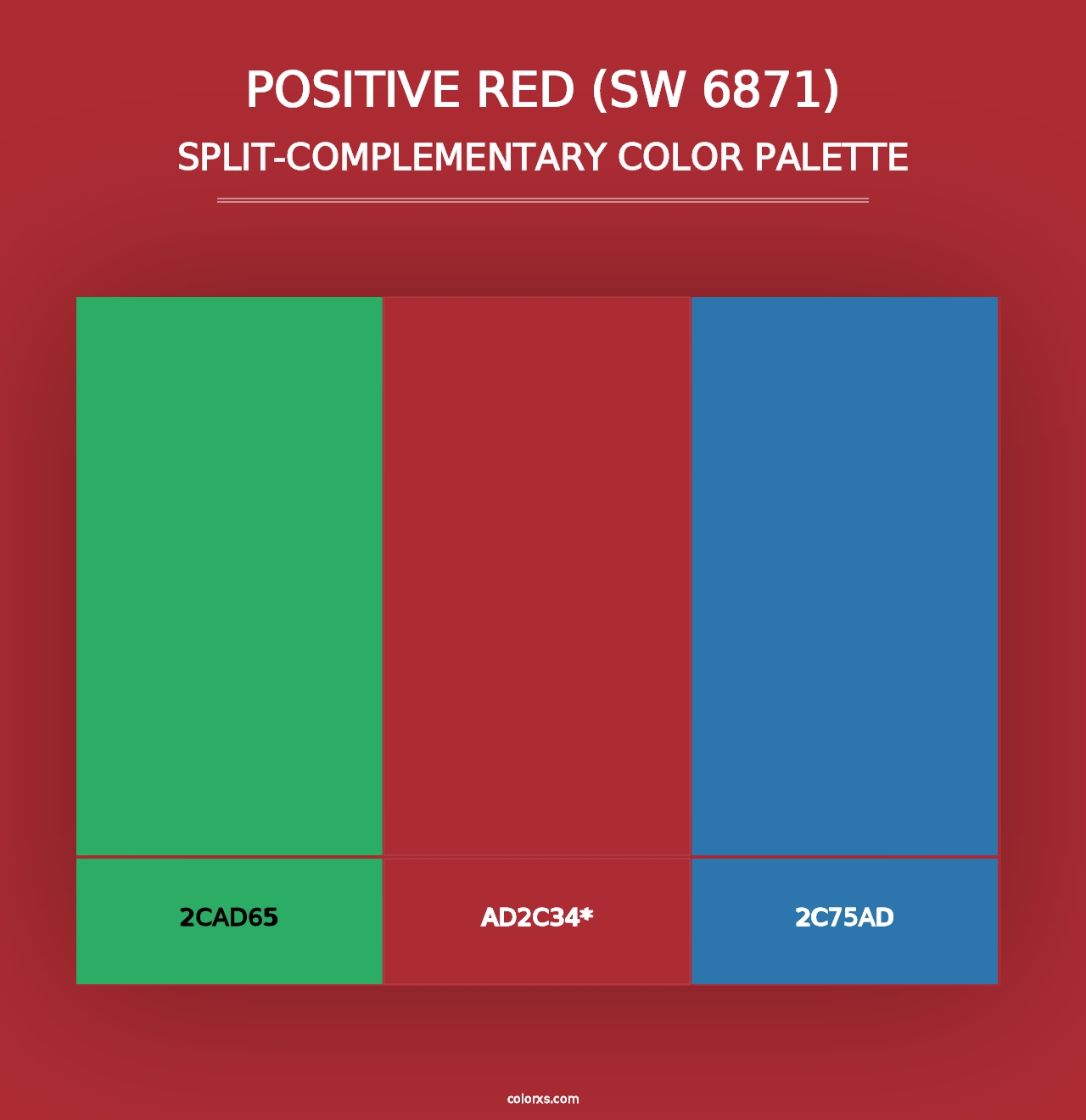 Positive Red (SW 6871) - Split-Complementary Color Palette