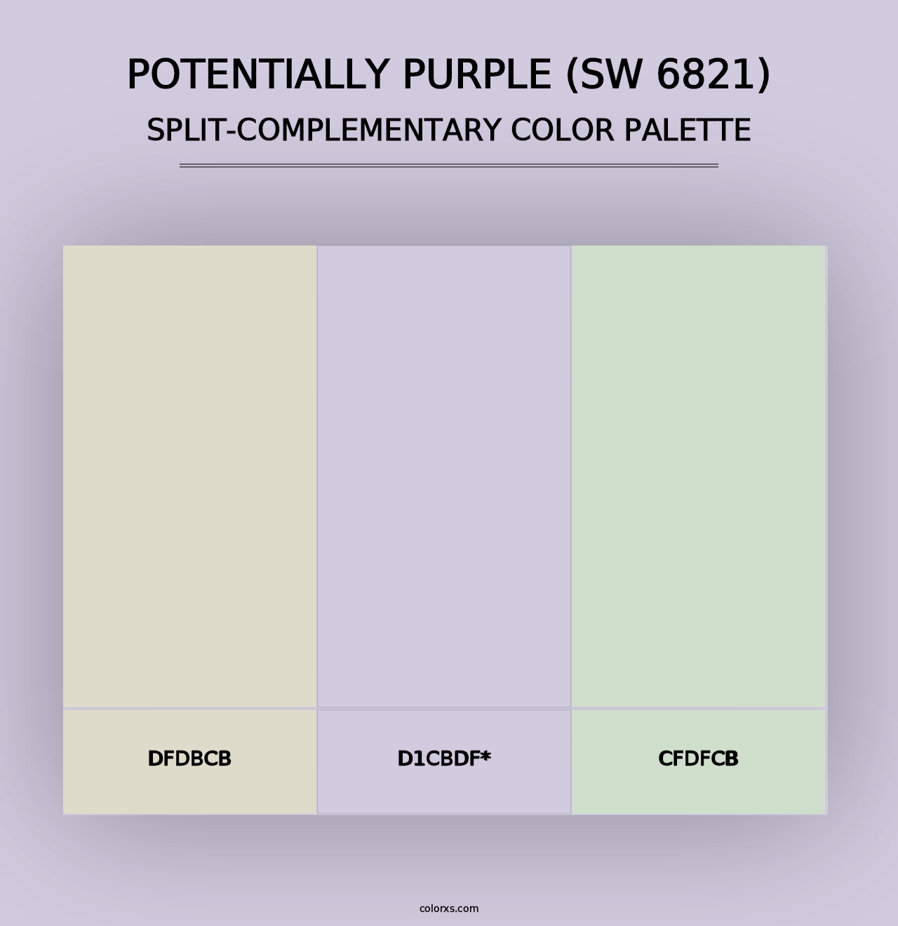 Potentially Purple (SW 6821) - Split-Complementary Color Palette