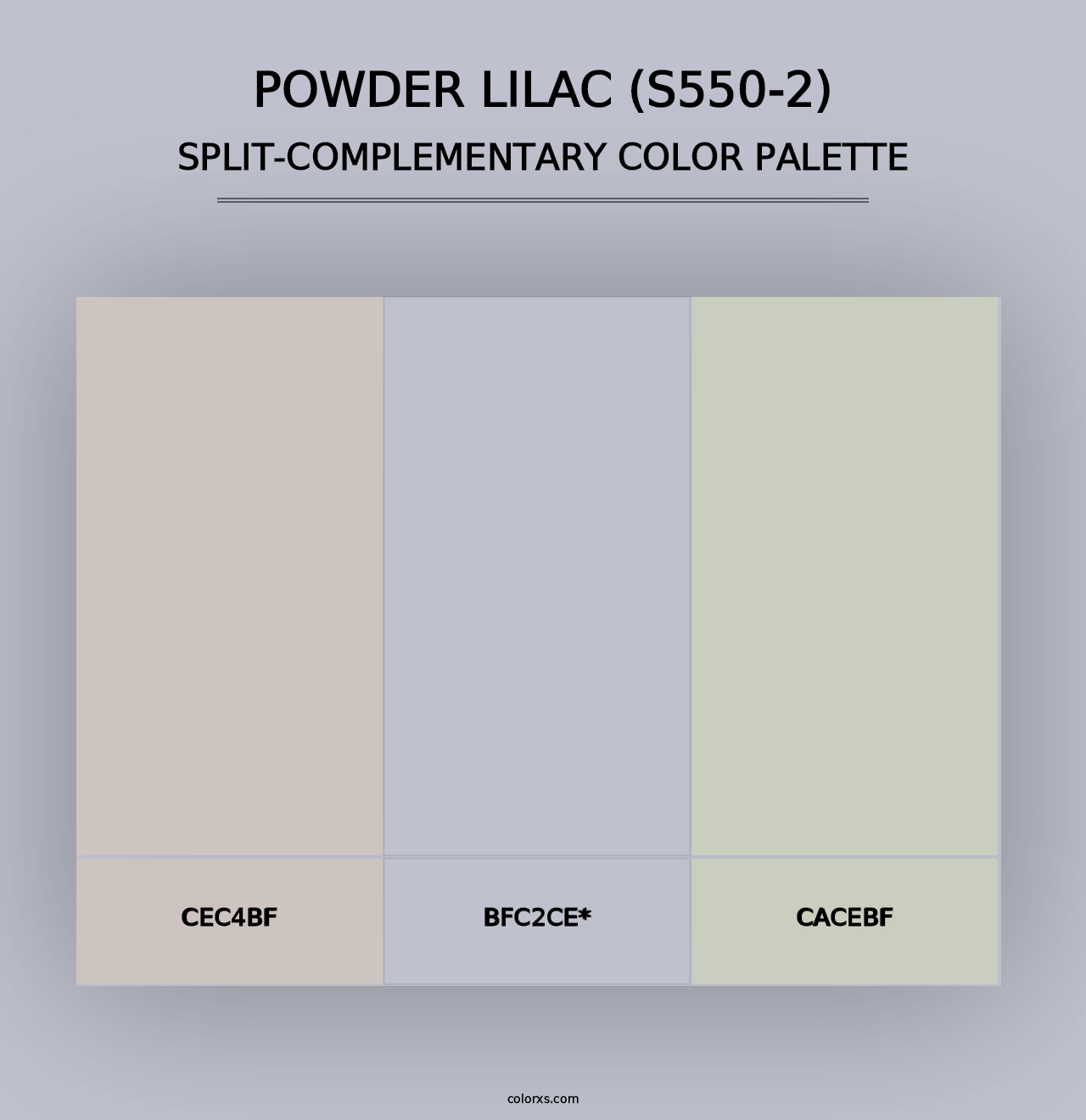 Powder Lilac (S550-2) - Split-Complementary Color Palette