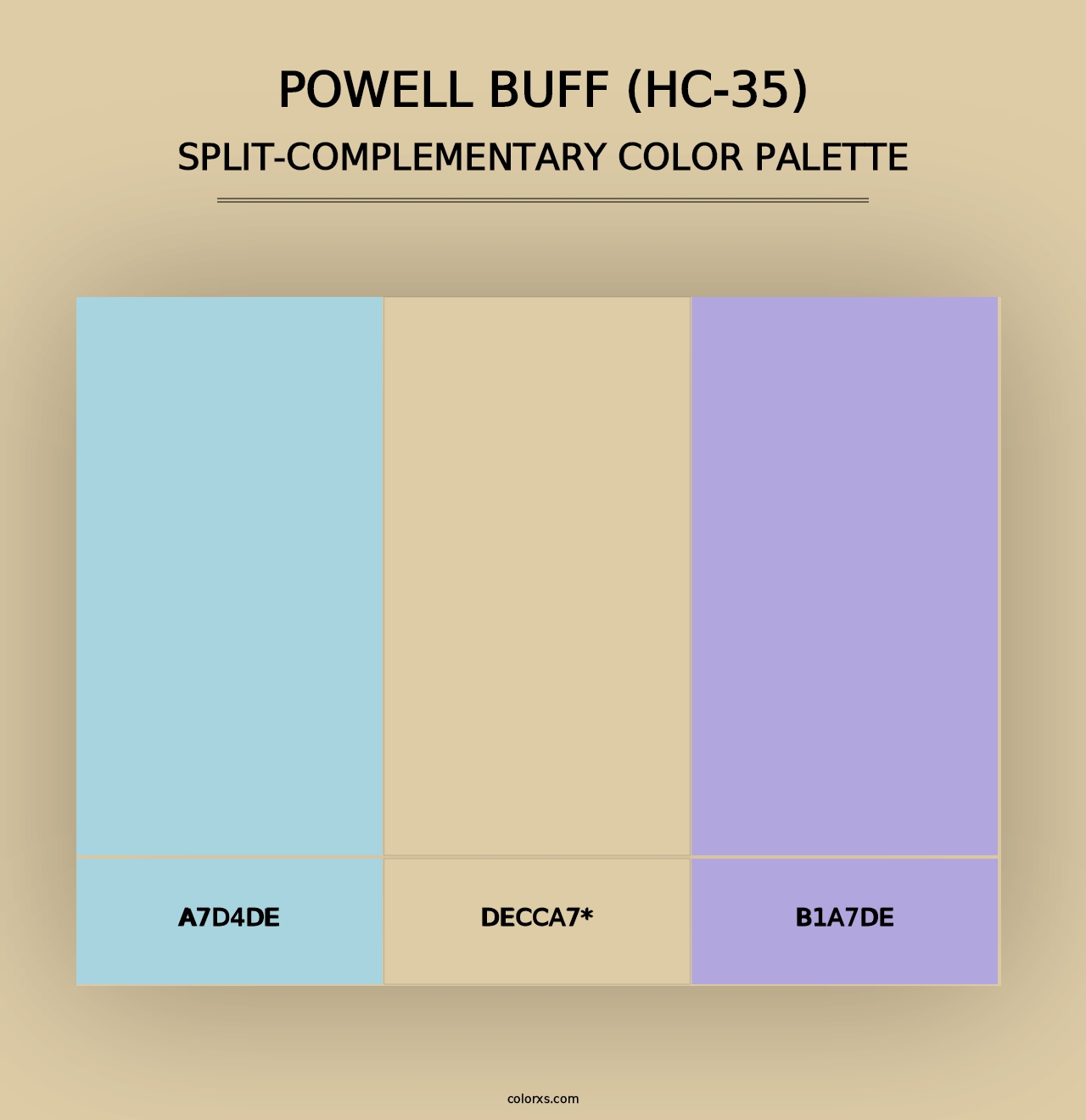 Powell Buff (HC-35) - Split-Complementary Color Palette