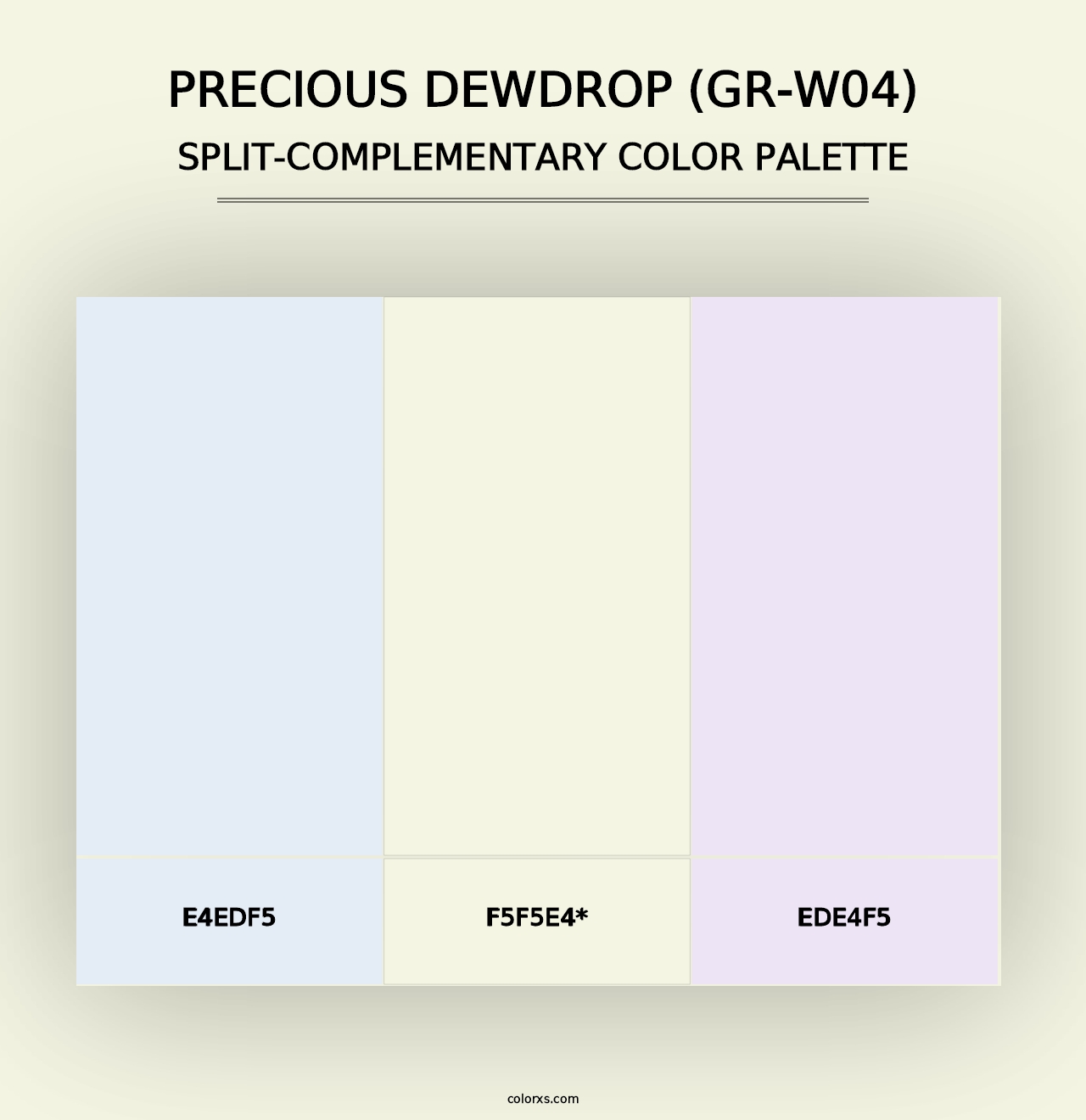 Precious Dewdrop (GR-W04) - Split-Complementary Color Palette