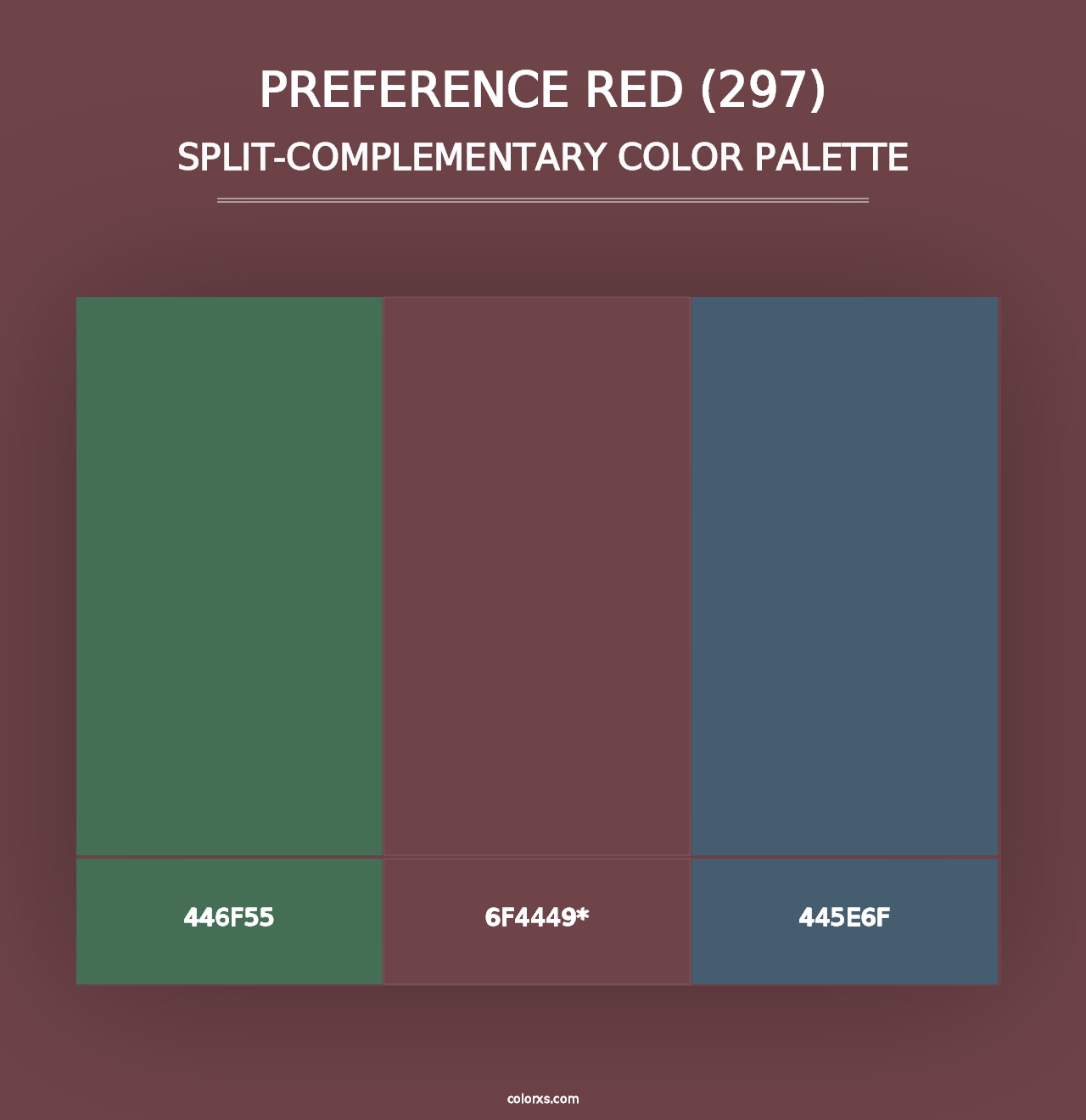 Preference Red (297) - Split-Complementary Color Palette