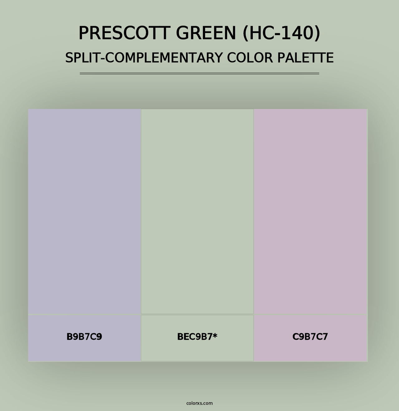 Prescott Green (HC-140) - Split-Complementary Color Palette