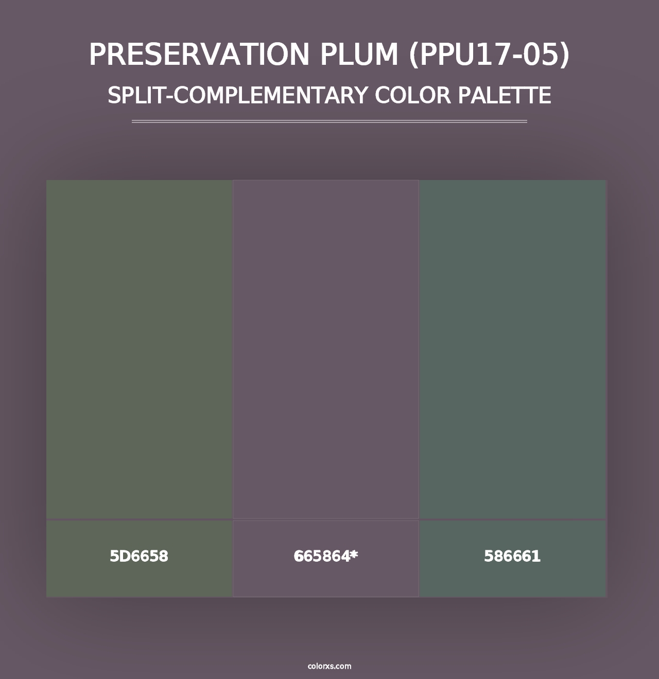 Preservation Plum (PPU17-05) - Split-Complementary Color Palette