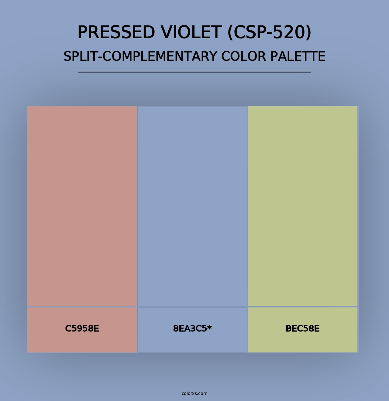 Pressed Violet (CSP-520) - Split-Complementary Color Palette