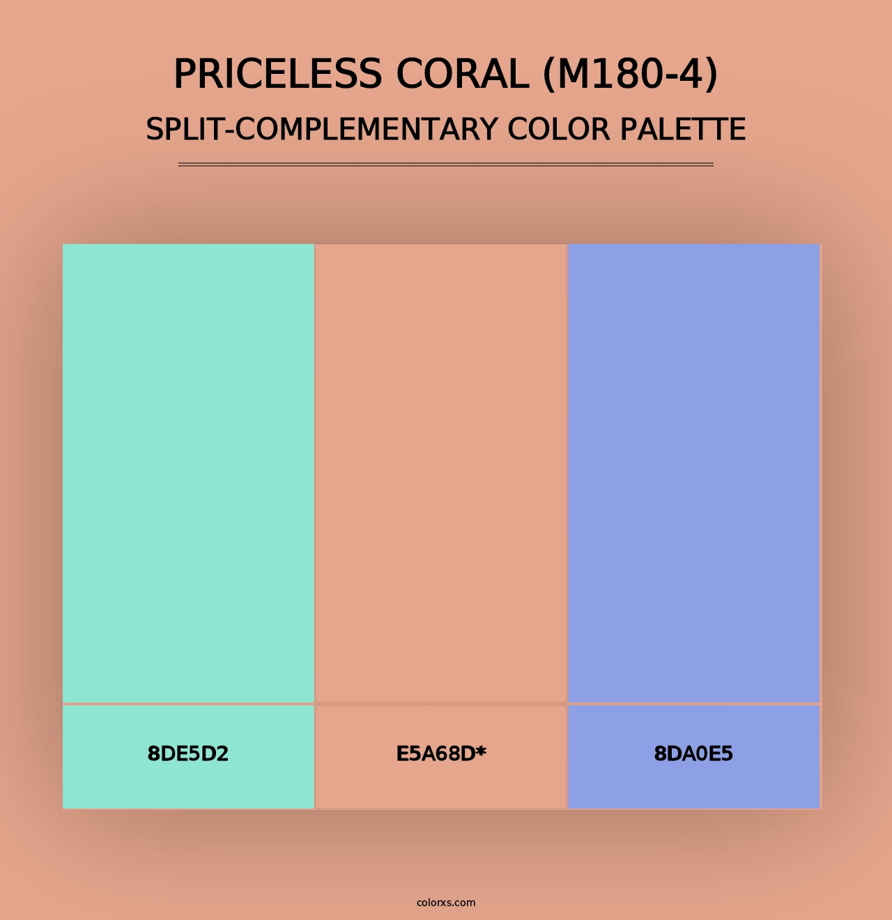 Priceless Coral (M180-4) - Split-Complementary Color Palette