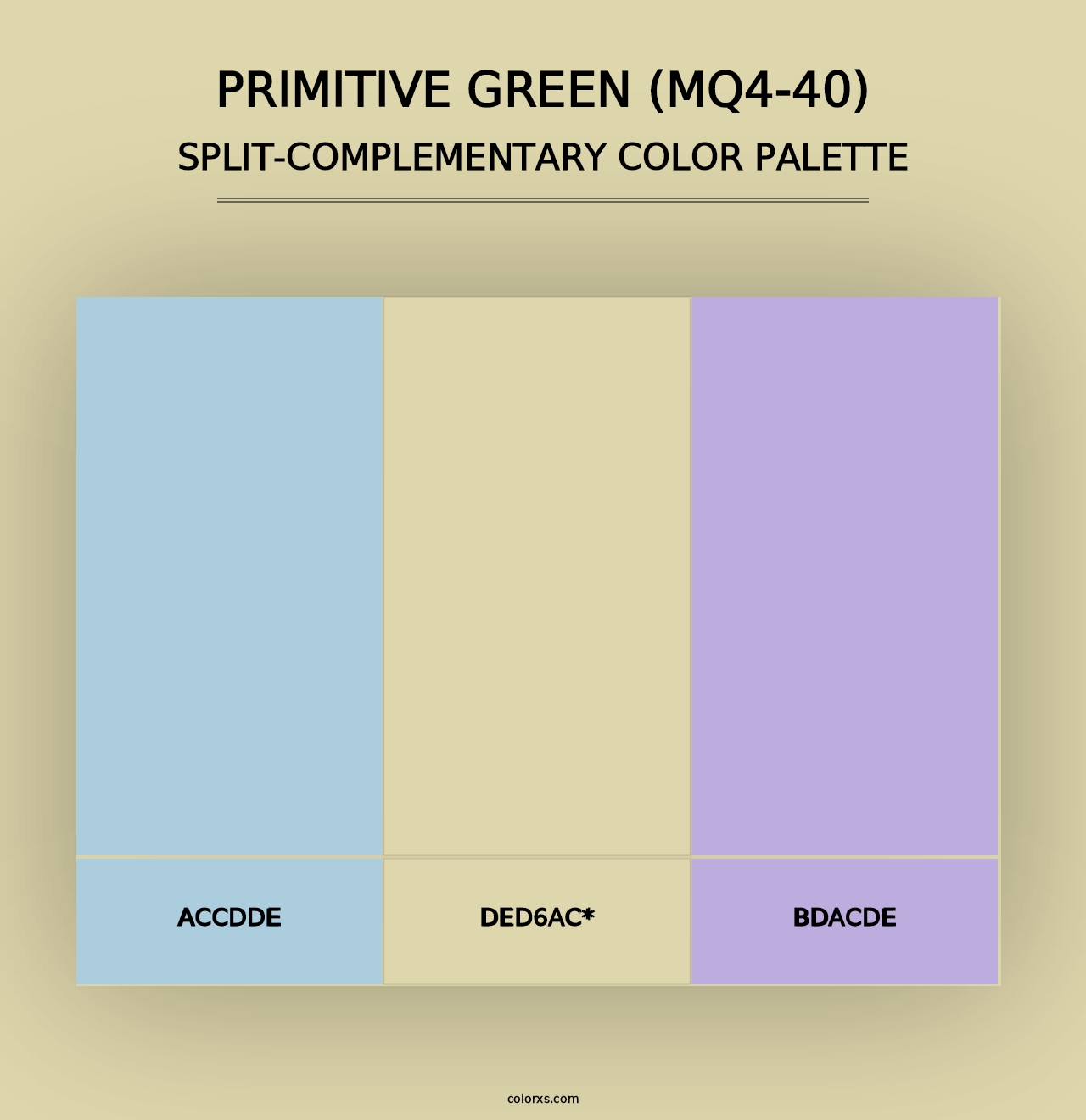 Primitive Green (MQ4-40) - Split-Complementary Color Palette