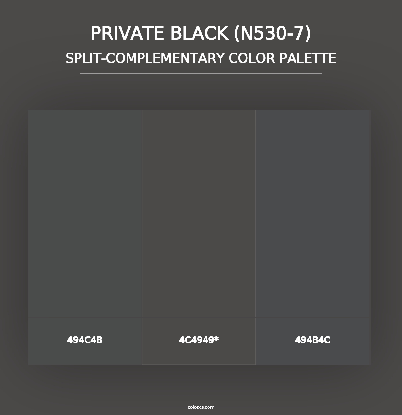 Private Black (N530-7) - Split-Complementary Color Palette