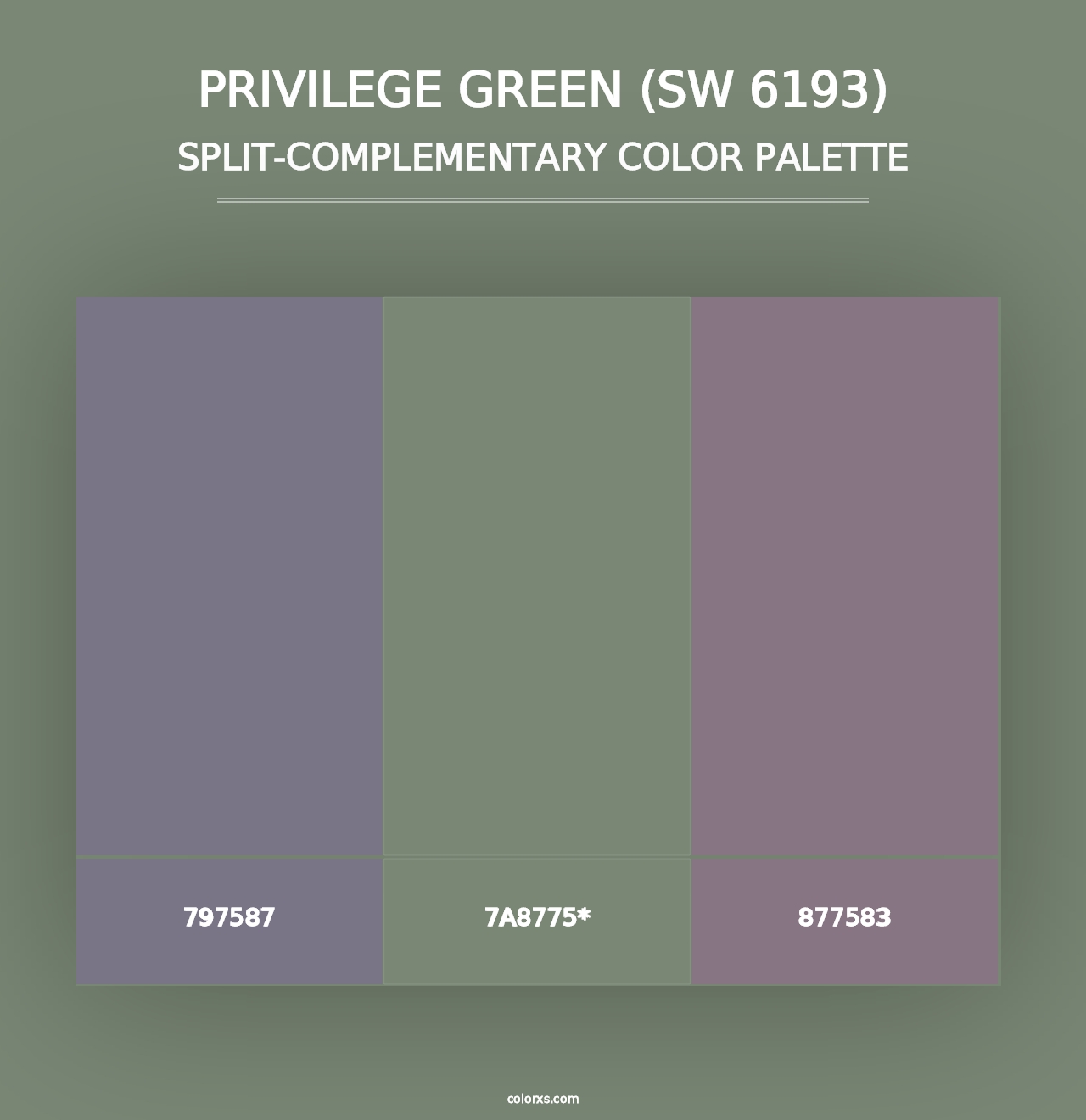 Privilege Green (SW 6193) - Split-Complementary Color Palette