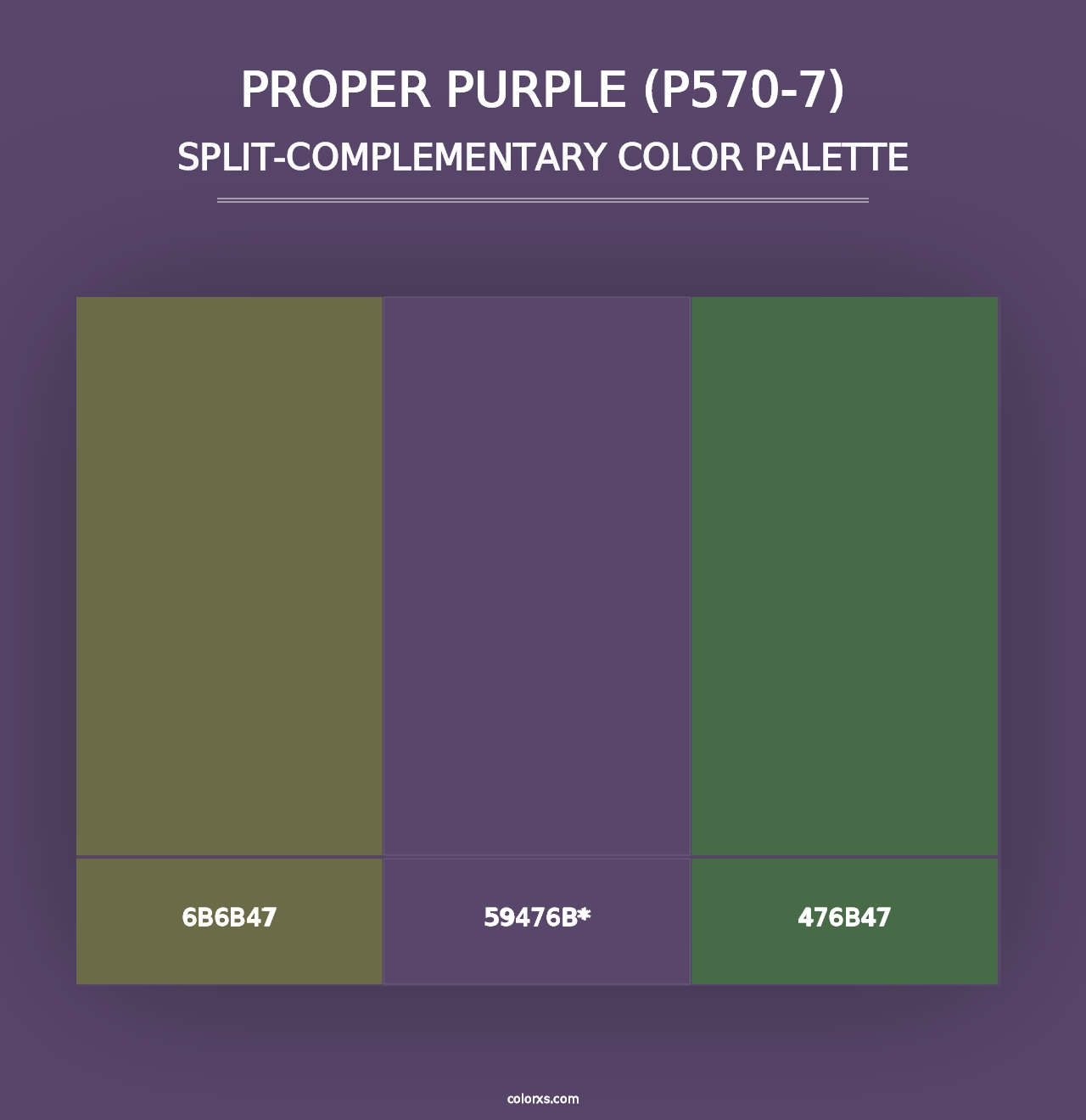 Proper Purple (P570-7) - Split-Complementary Color Palette