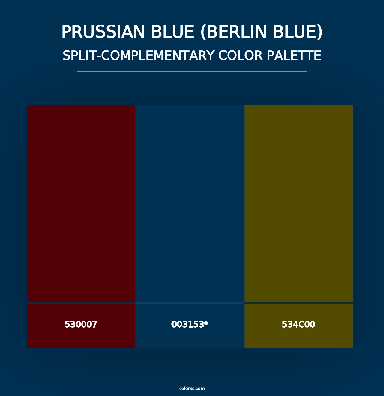 Prussian Blue (Berlin Blue) - Split-Complementary Color Palette