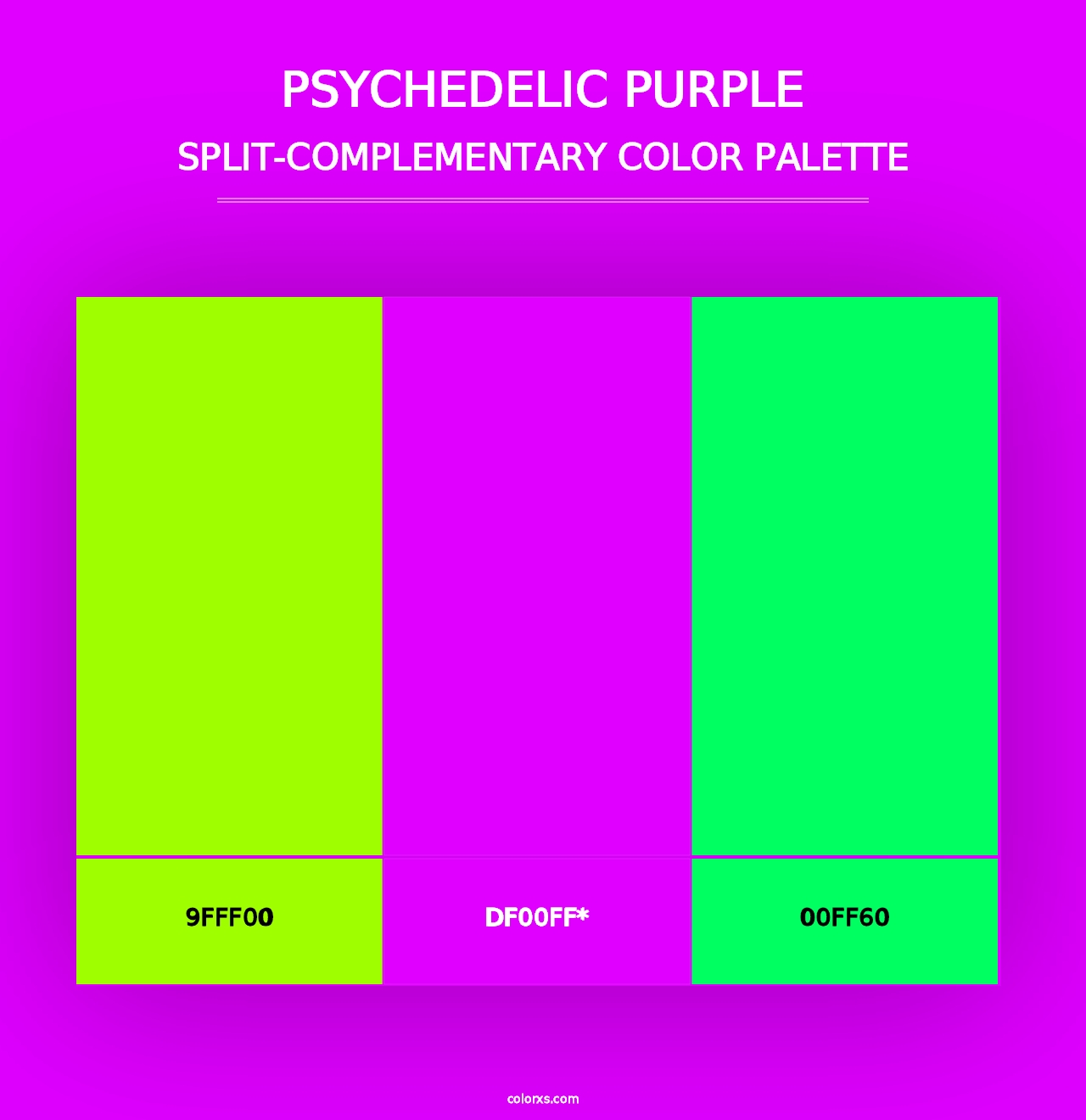 Psychedelic Purple - Split-Complementary Color Palette