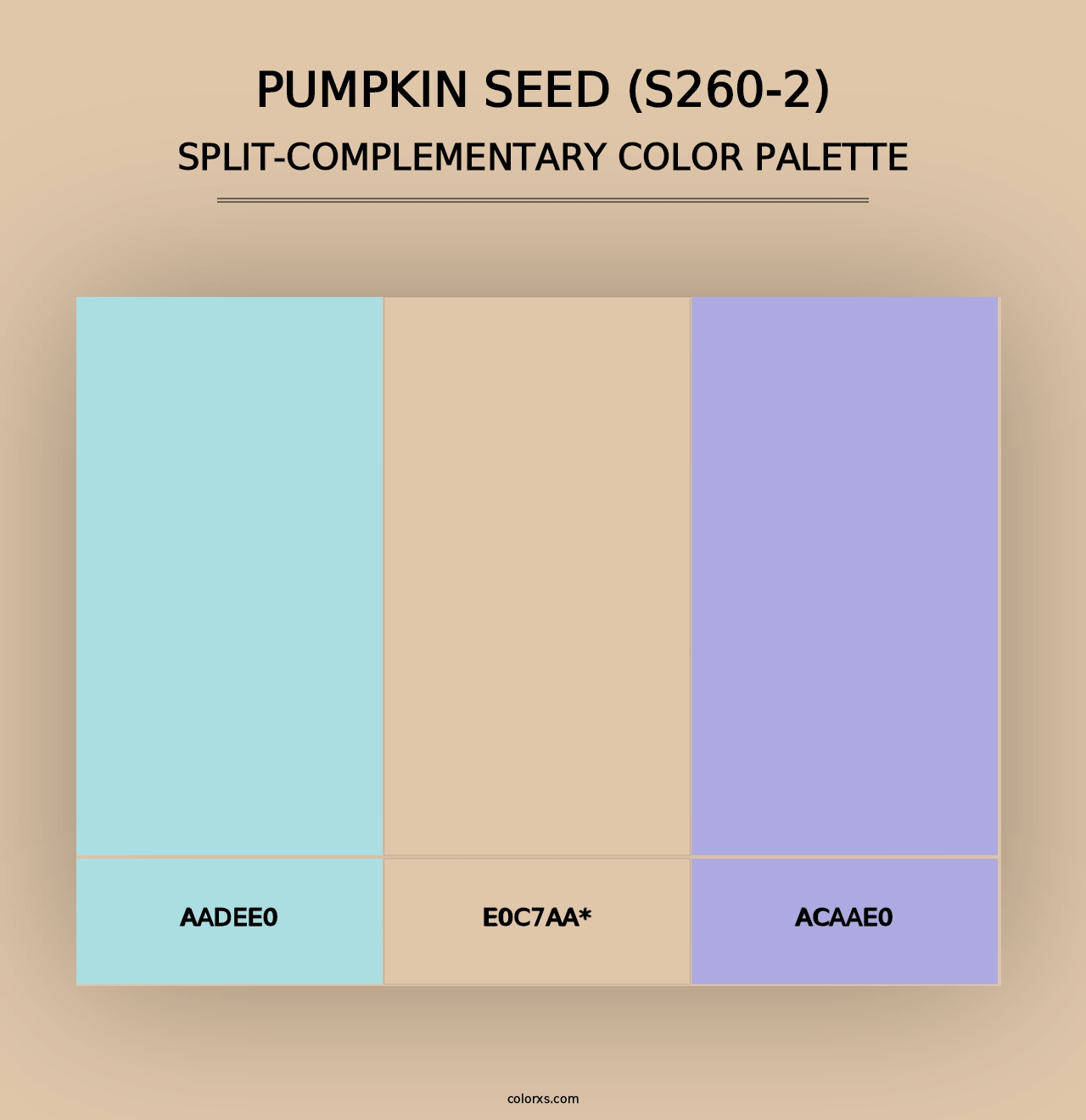 Pumpkin Seed (S260-2) - Split-Complementary Color Palette