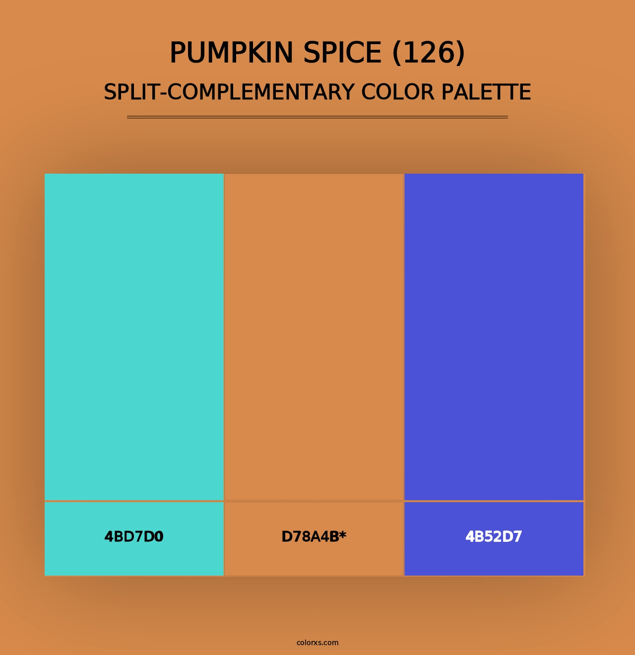 Pumpkin Spice (126) - Split-Complementary Color Palette