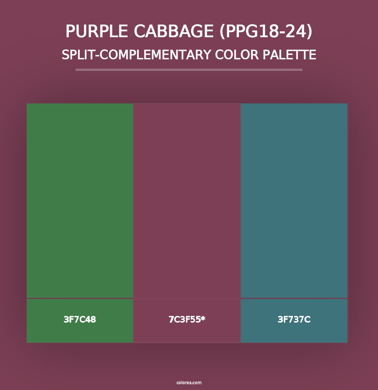 Purple Cabbage (PPG18-24) - Split-Complementary Color Palette