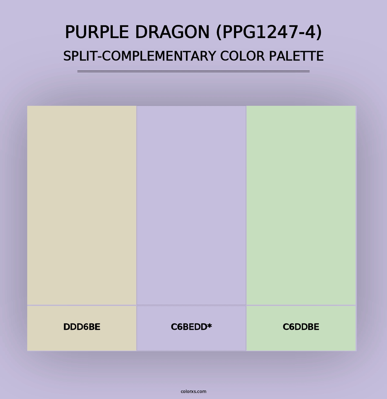 Purple Dragon (PPG1247-4) - Split-Complementary Color Palette