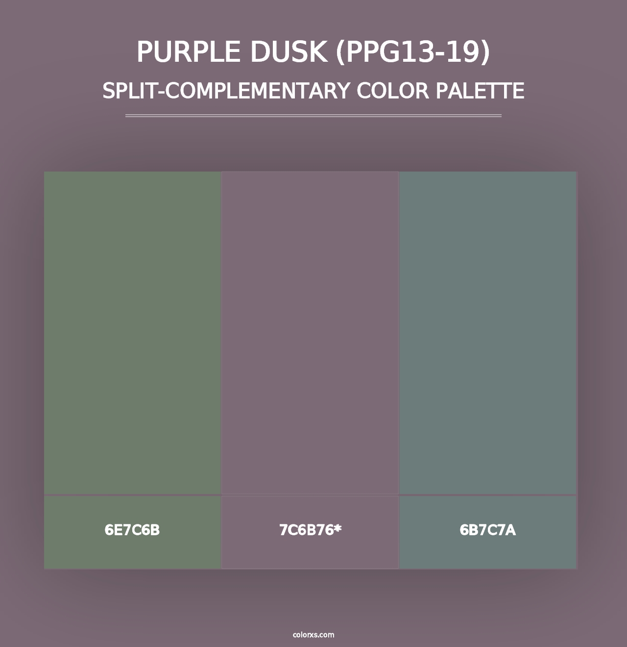 Purple Dusk (PPG13-19) - Split-Complementary Color Palette